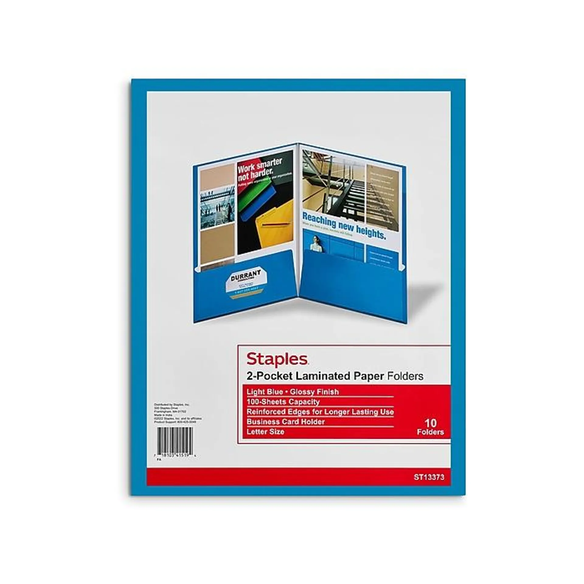 Staples Glossy 2-Pocket Paper Folder,