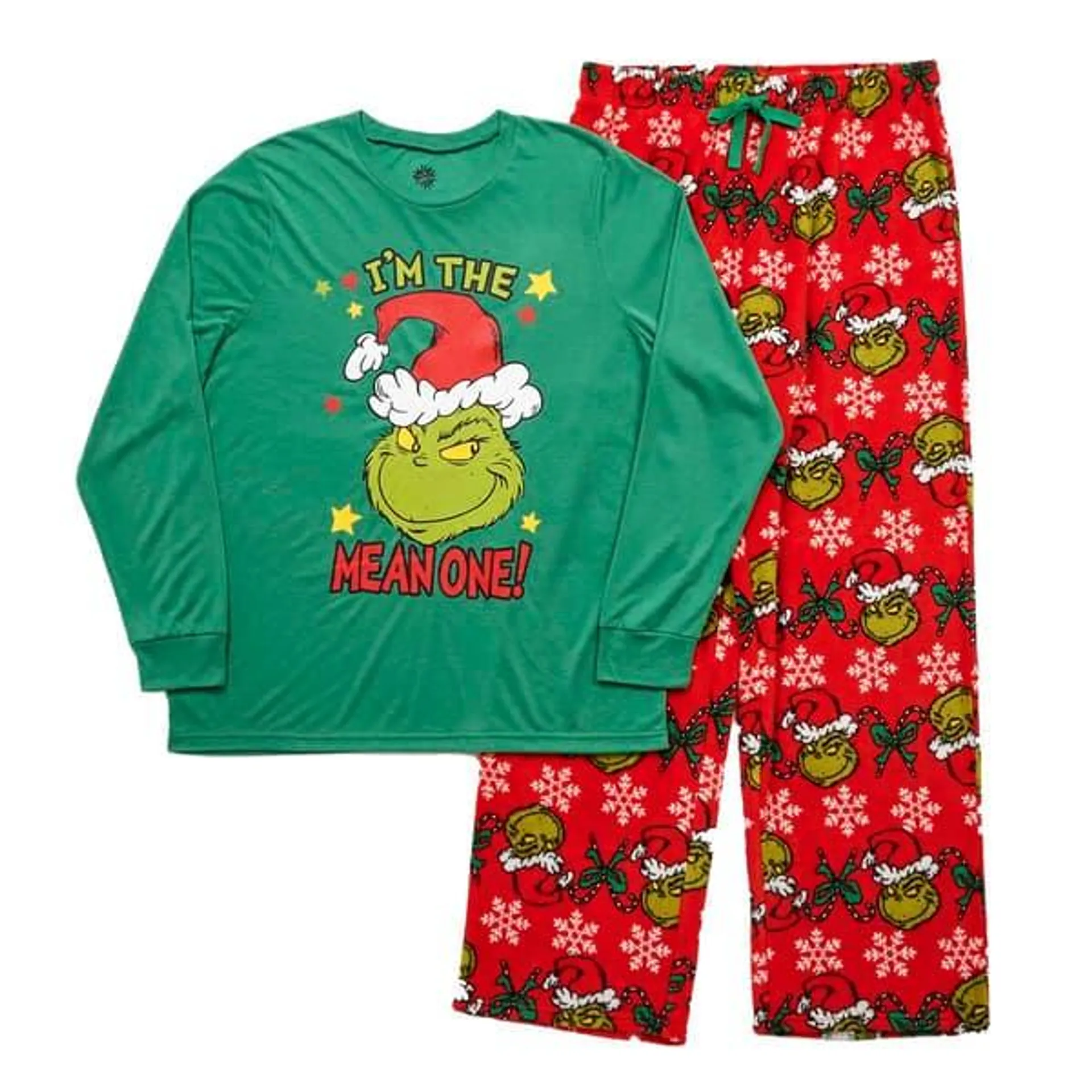 Mens Holiday Traditions I’m The Mean One Grinch Pajama Set