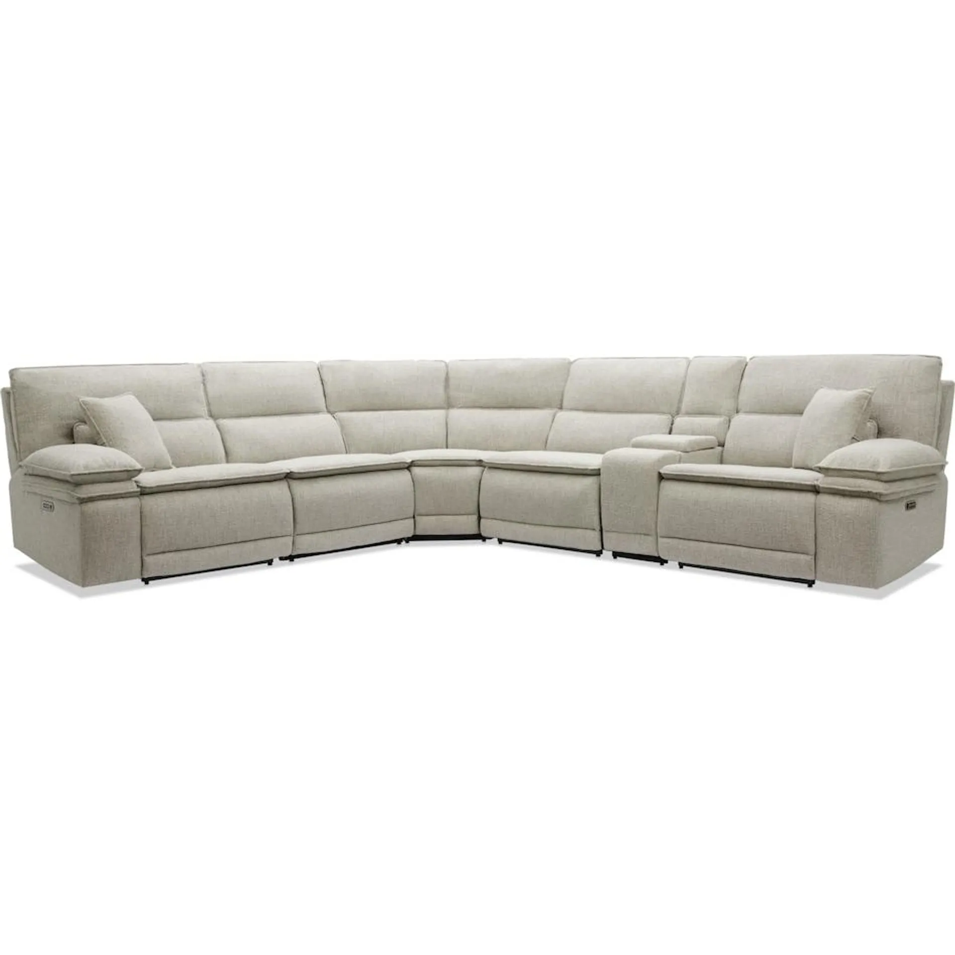 Brookdale 6-Piece Dual-Power Reclining Sectional with 3 Reclining Seats & Console