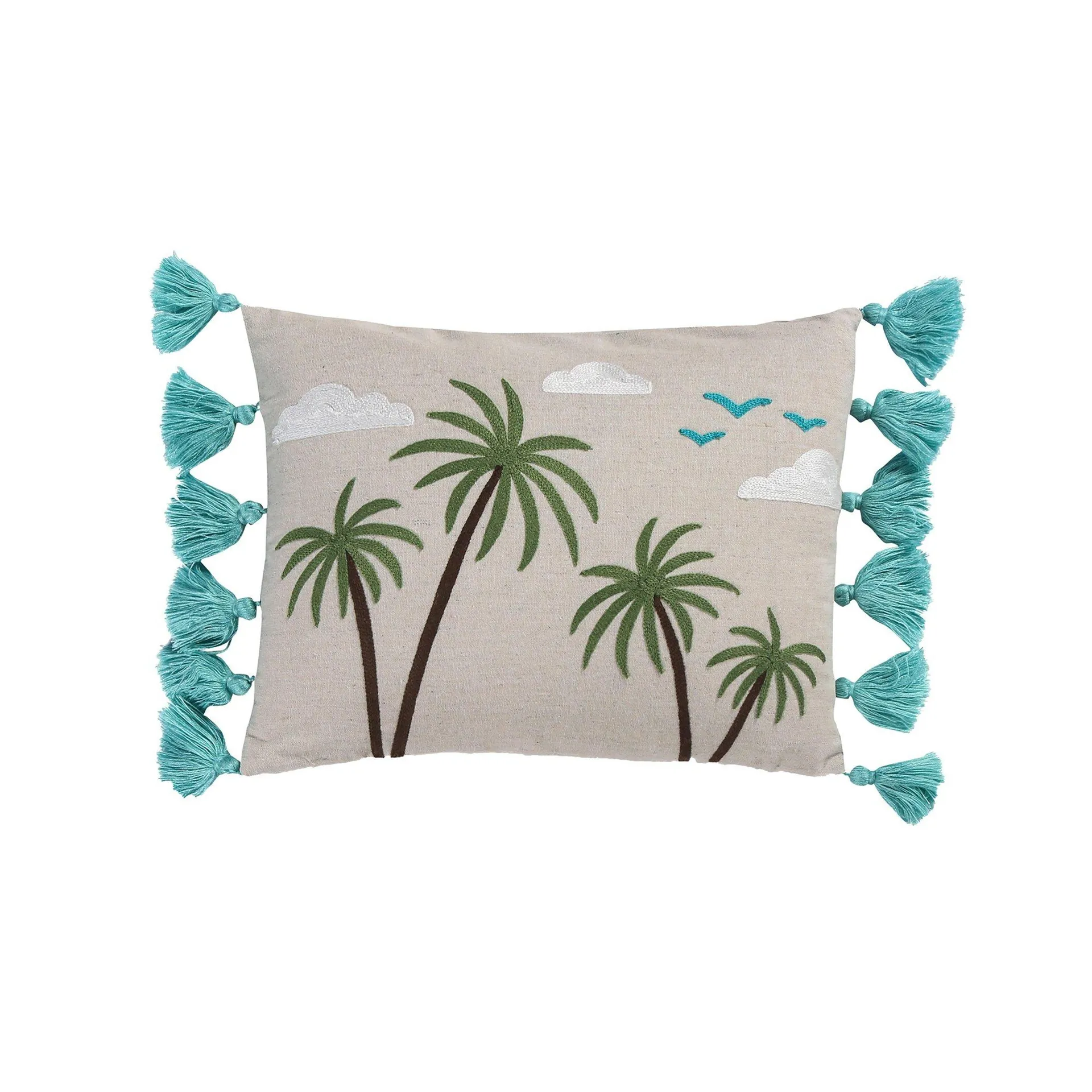 Levtex Home Coastal Beach Days Palm Tassel Pillow