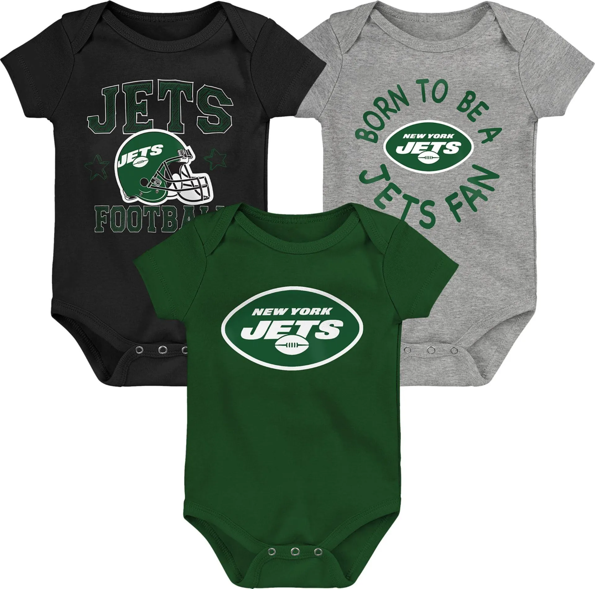 NFL New York Jets 'Born 2 Be' 3-Pack Bodysuit Set