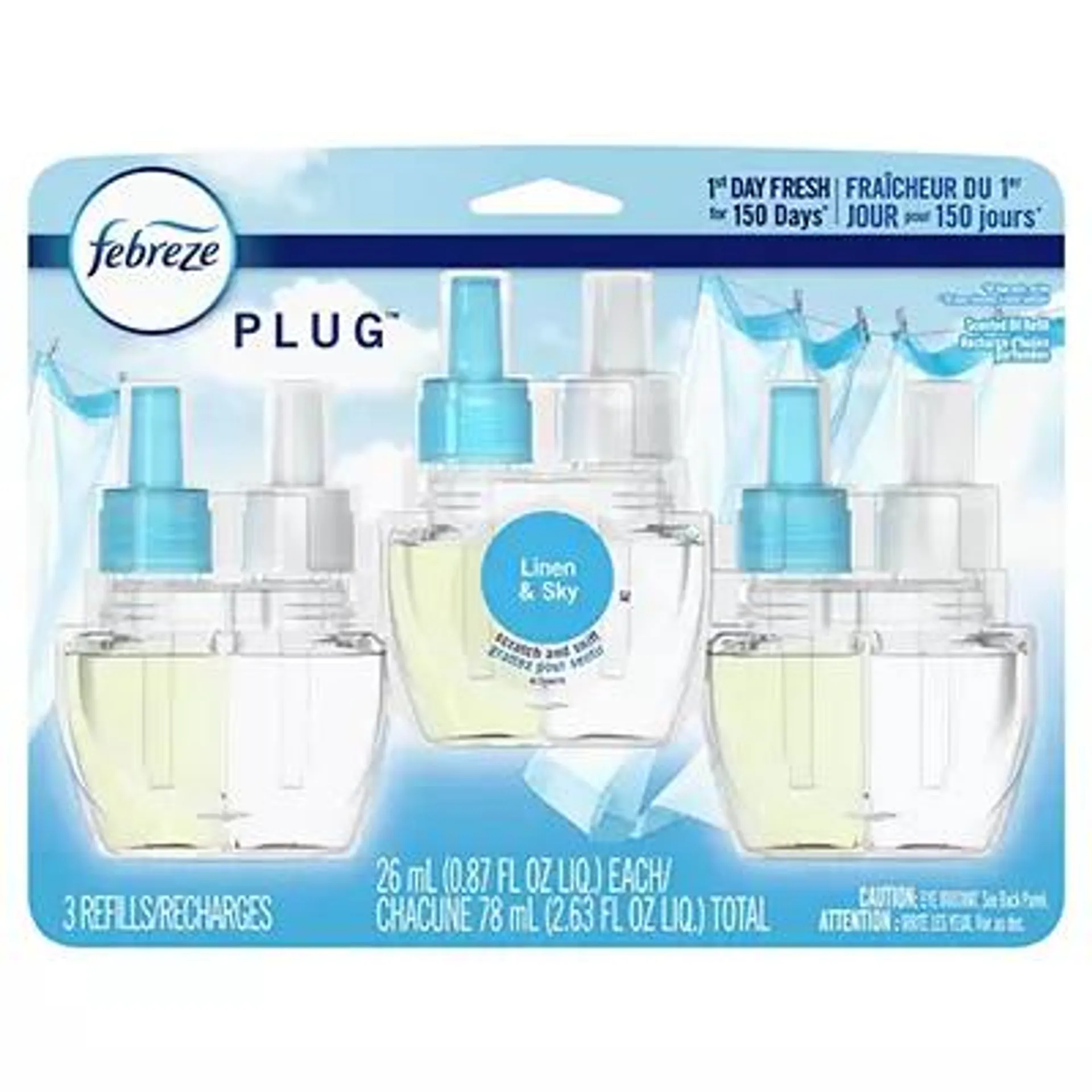 Linen & Sky Plug Air Freshener Refills, 3-Pack