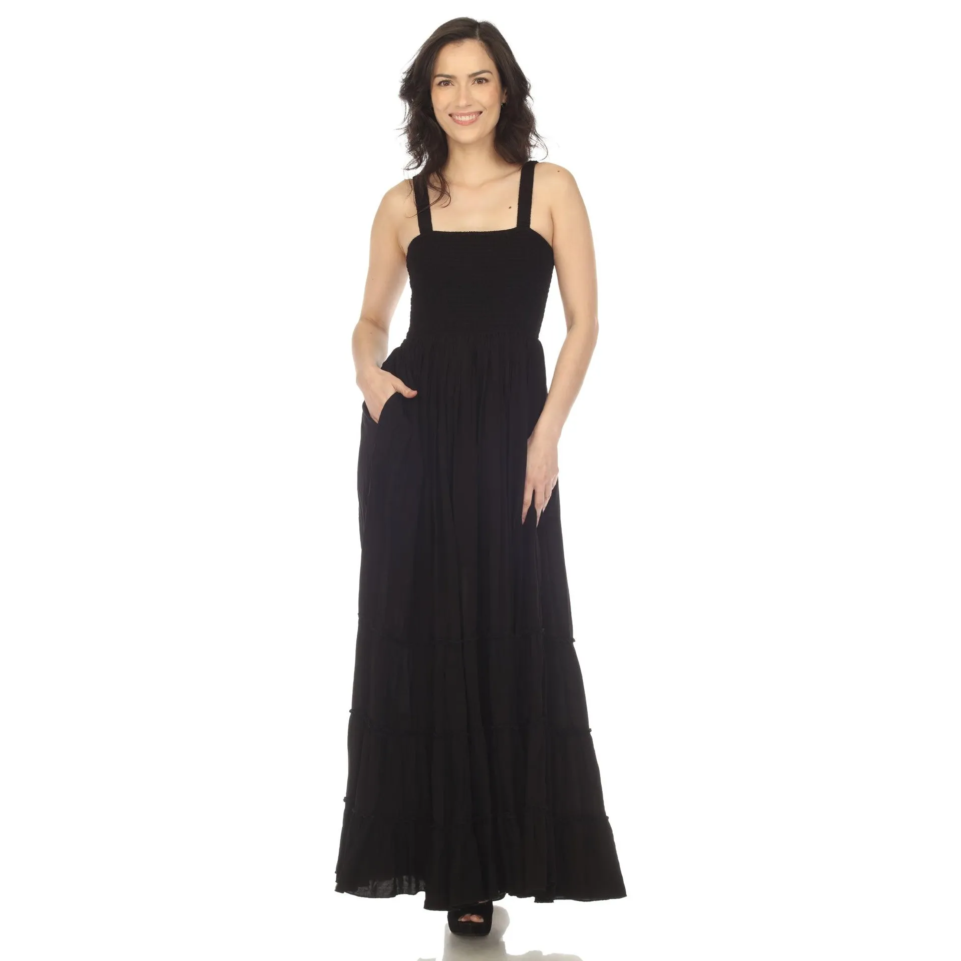 Women's Smocked Ruffle Maxi Dress