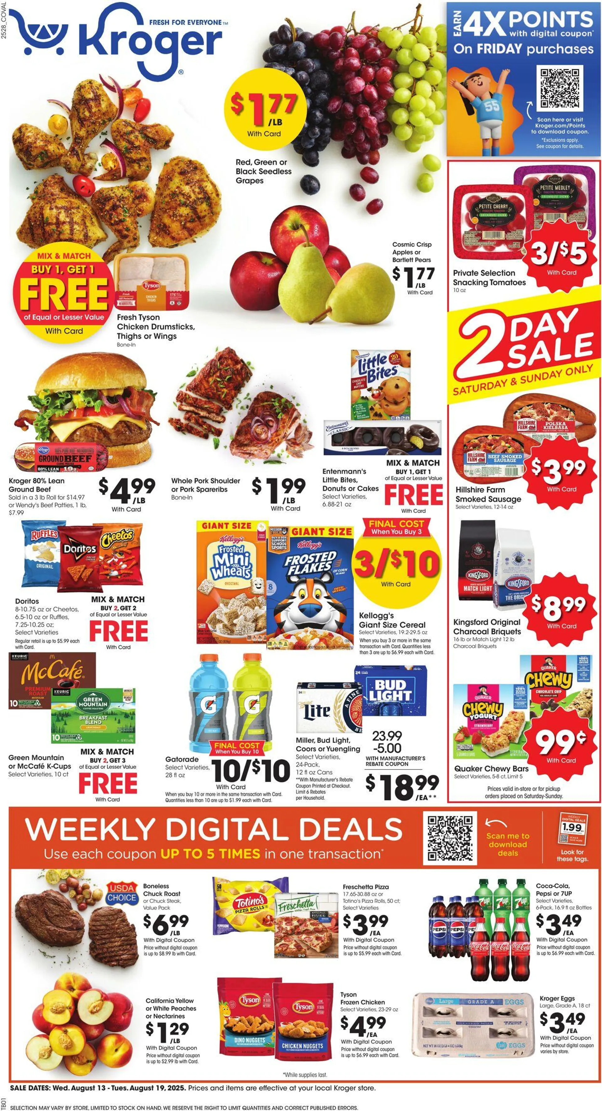 Weekly ad Kroger Current weekly ad from August 13 to August 19 2025 - Page 1