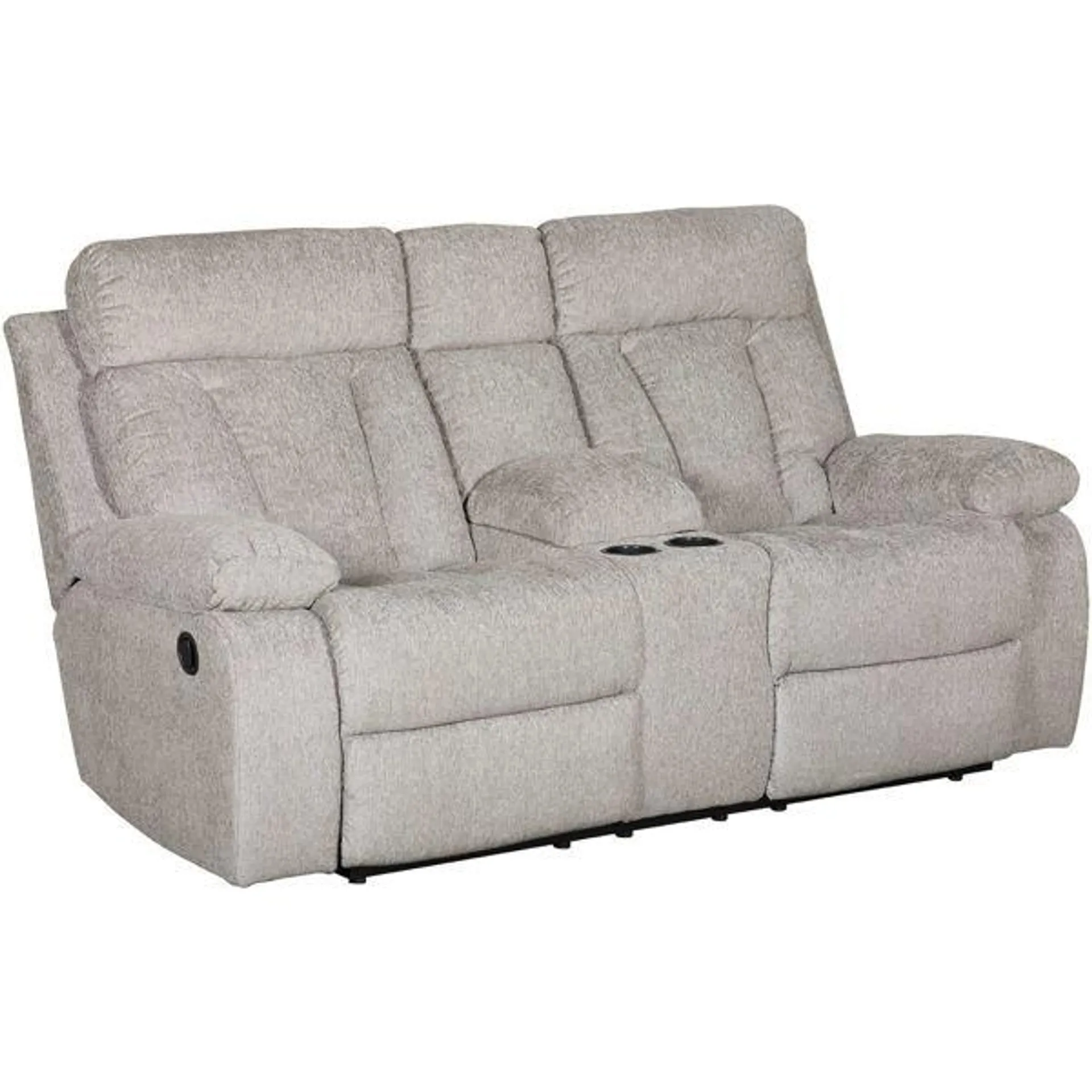 Mitchiner Grey Reclining Console Loveseat