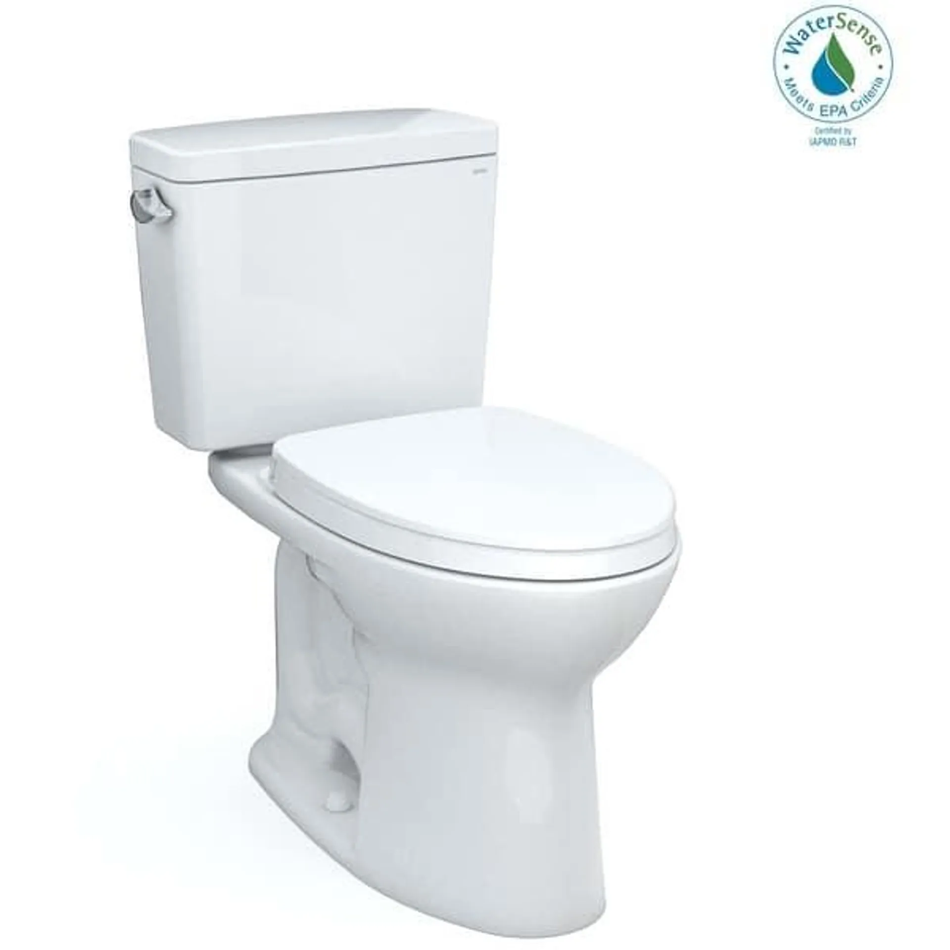 Toto MS776124CEFG#01 Drake 1.28 GPF Two Piece Elongated Chair Height Toilet with Left Hand Lever Seat Included