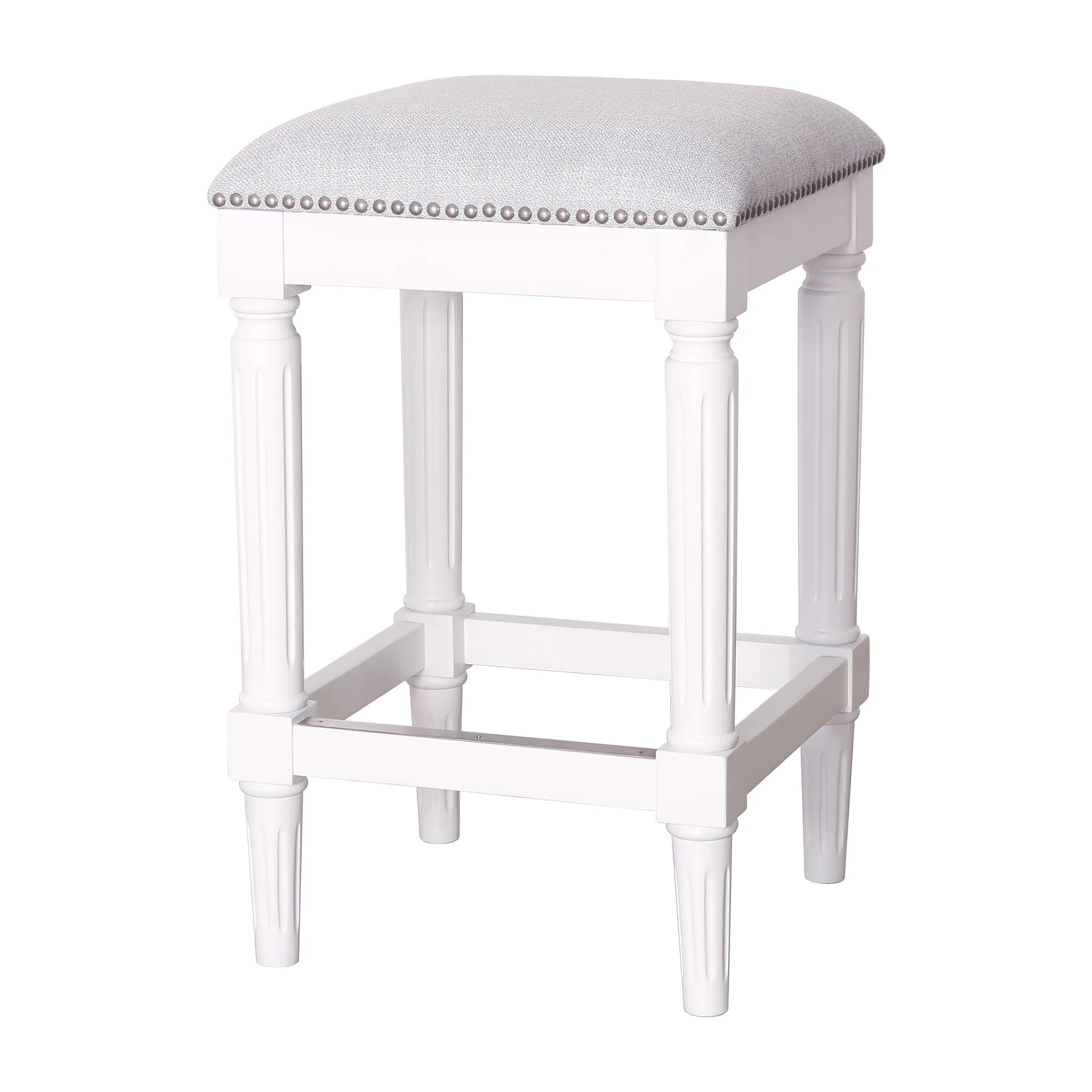 Square Counter Stool, 27"H - Alabaster White