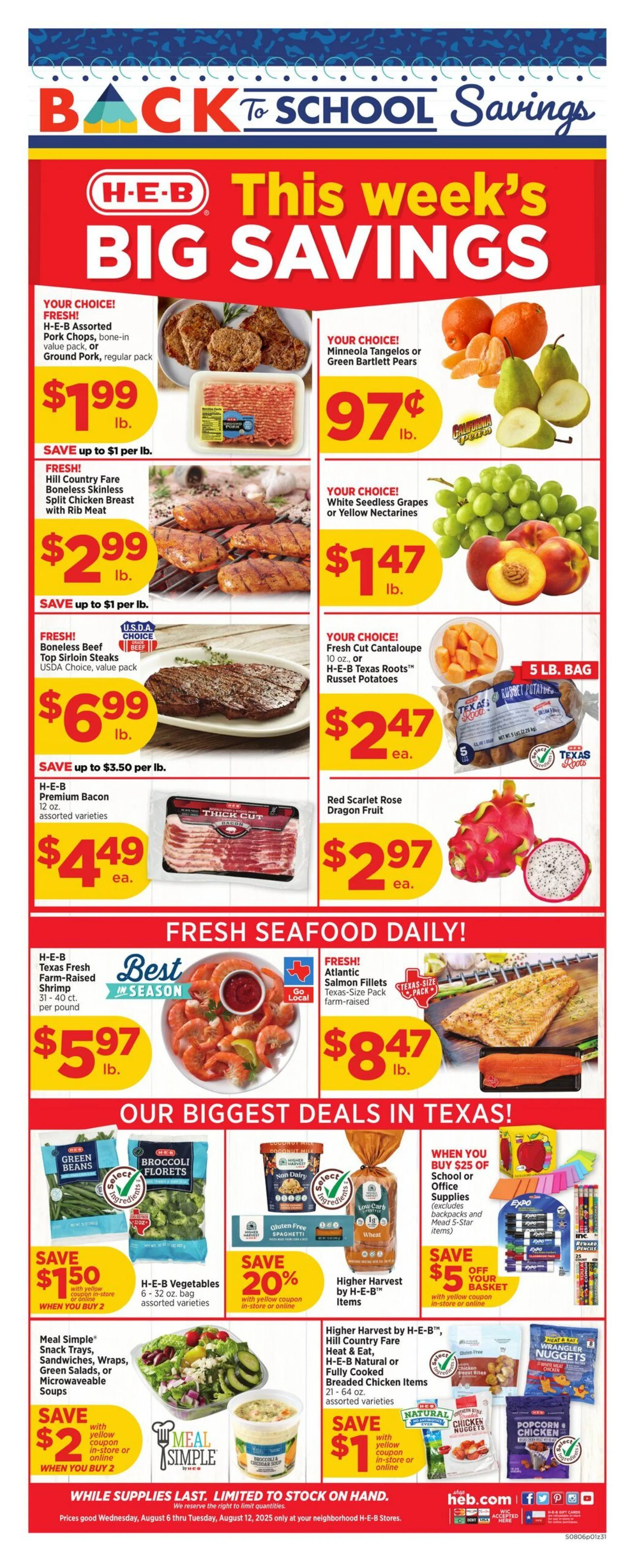 Weekly ad H-E-B Current weekly ad from August 6 to August 12 2025 - Page 1