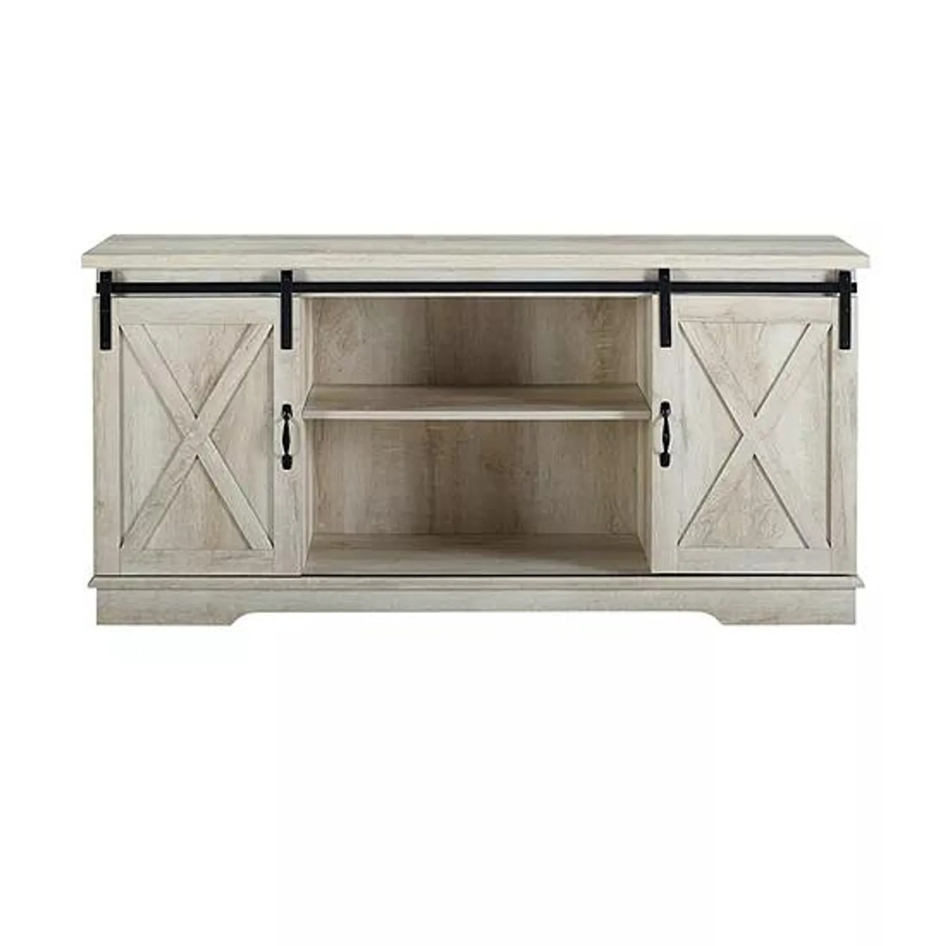 Farmhouse 65" Sliding Barndoor Wood TV Stand