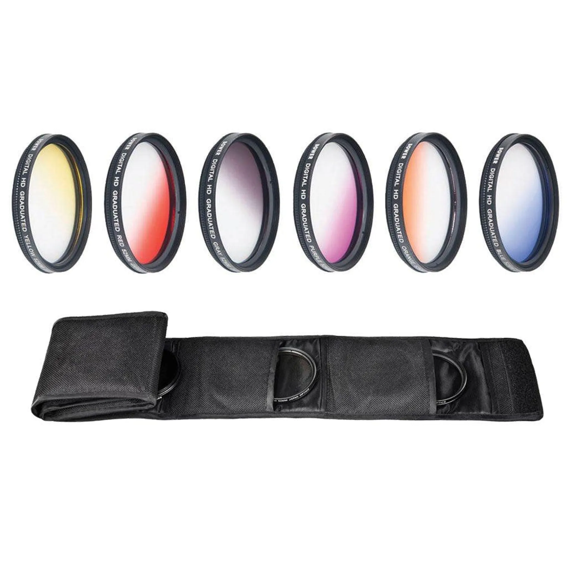 Deco Photo 58mm Graduated Color Multicoated 6 Piece Filter Set with Fold Up Pouch