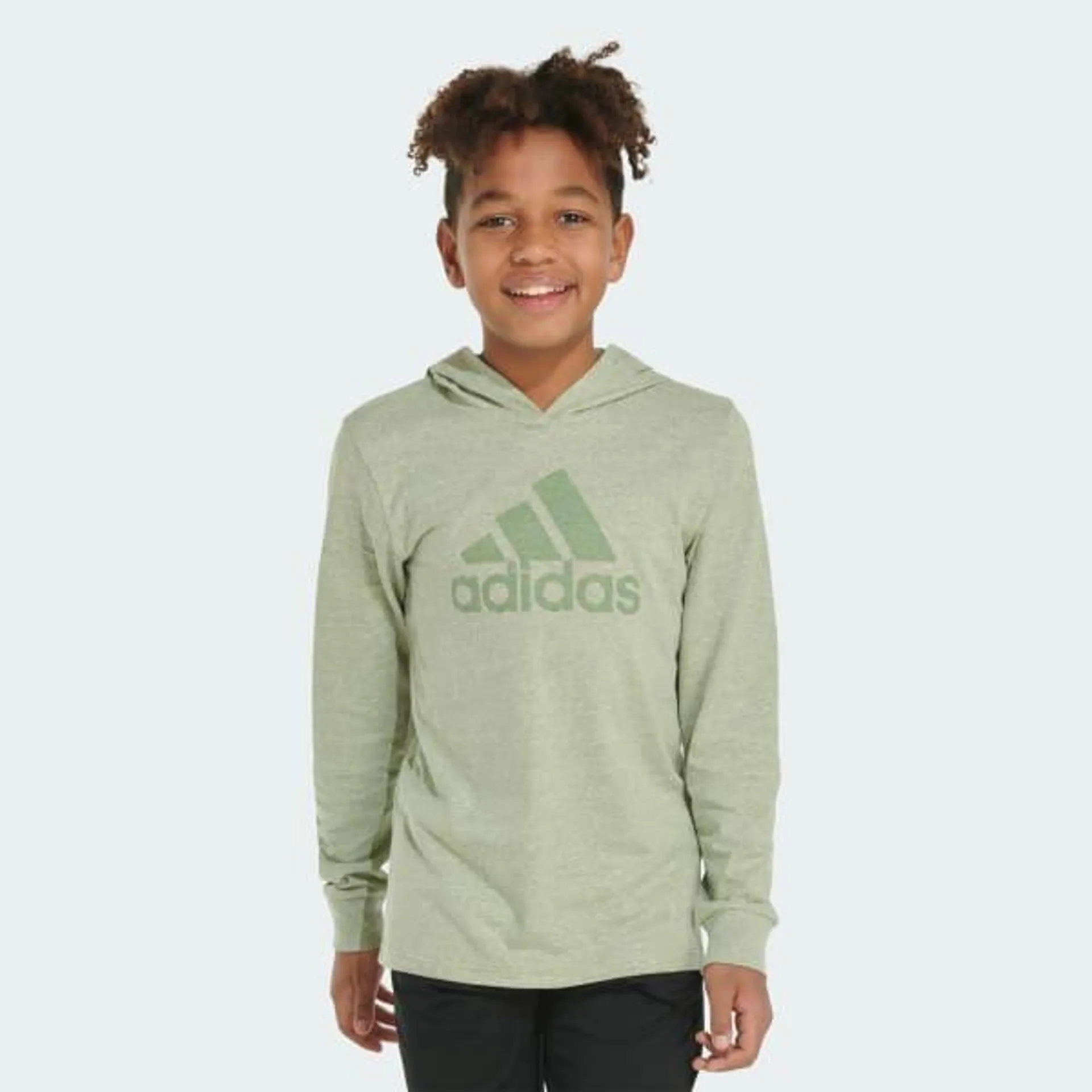 adidas Long Sleeve Hooded Snow Heather Tee