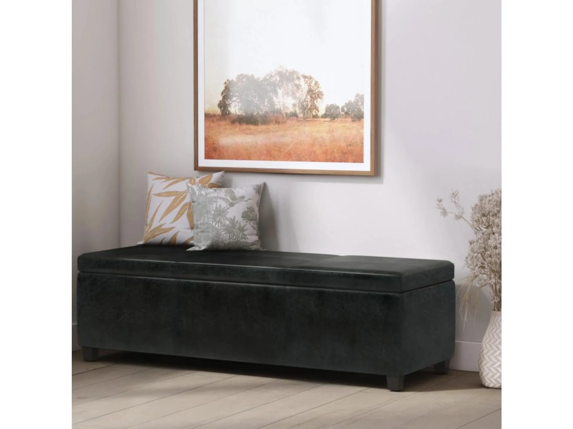 Avalon Contemporary Rectangle Storage Ottoman Bench