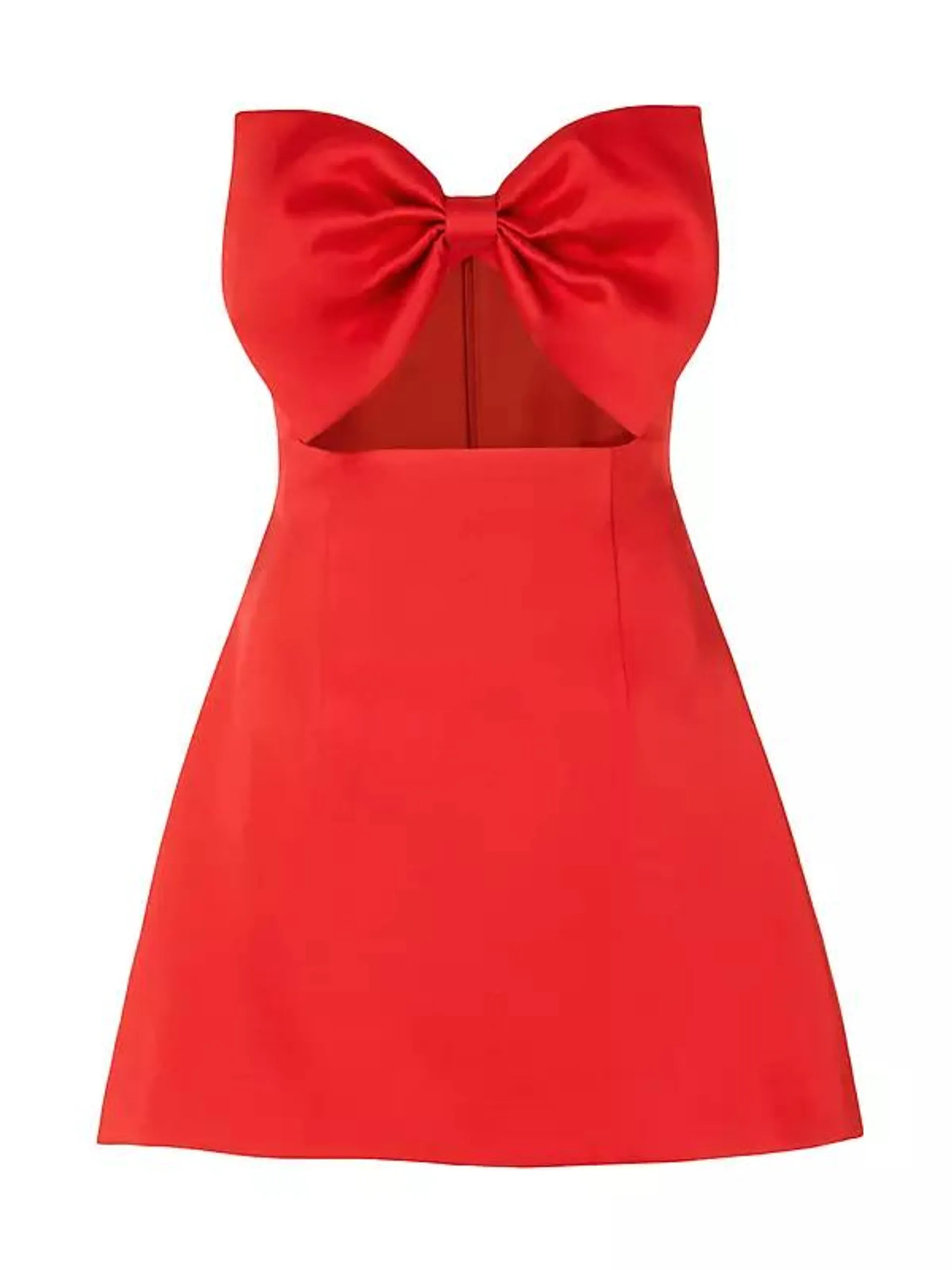 Ella Bow-Detailed Taffeta Minidress