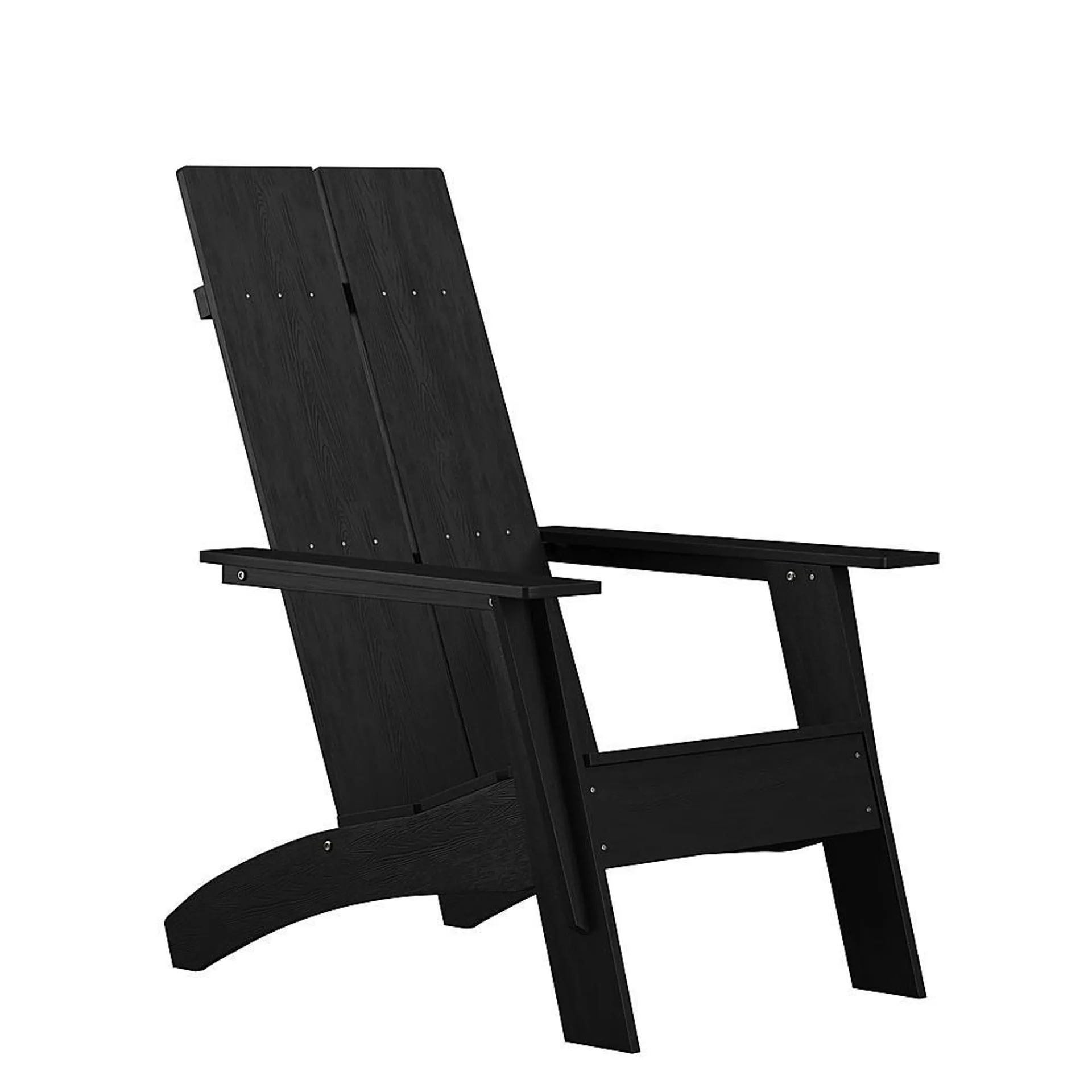 Flash Furniture - Sawyer Modern Dual Slat Back Indoor/Outdoor Adirondack Style Patio Chair - Black