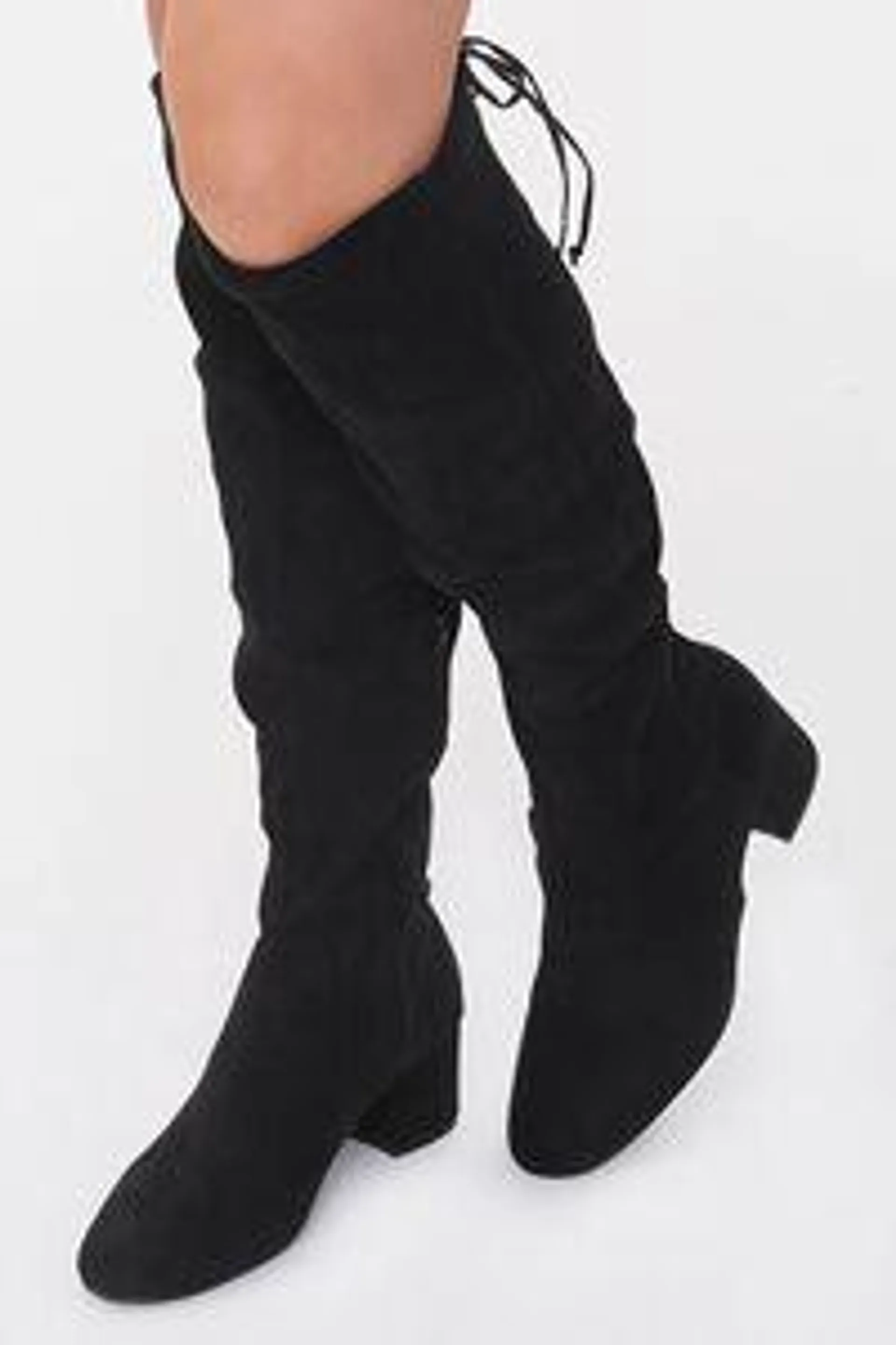 Faux Suede Knee-High Boots