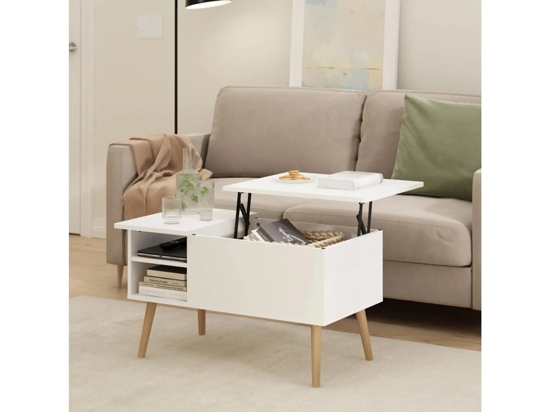 Furinno Jensen Lift Top Coffee Table With Legs