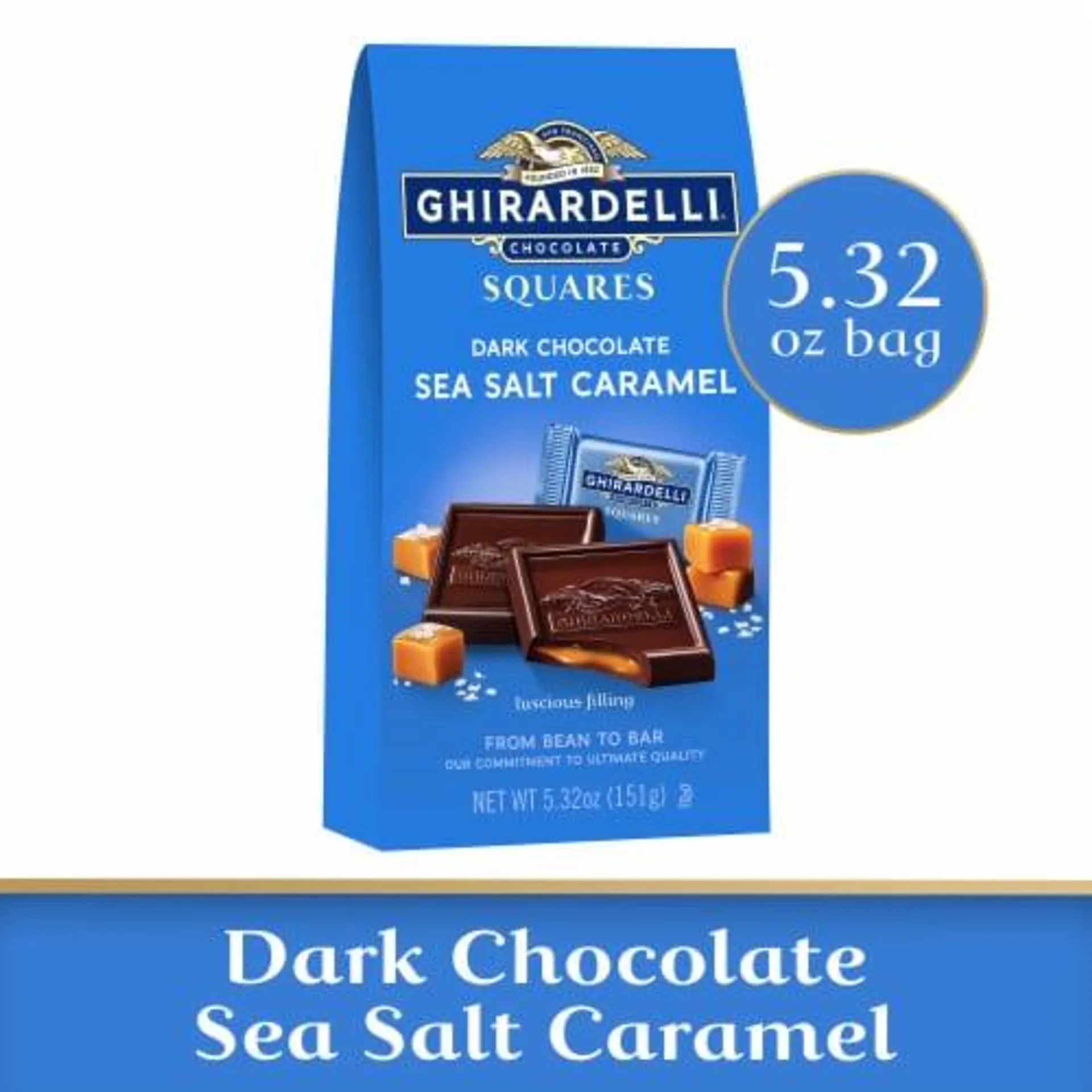 Ghirardelli® Dark Chocolate Sea Salt Caramel Squares Holiday Candy