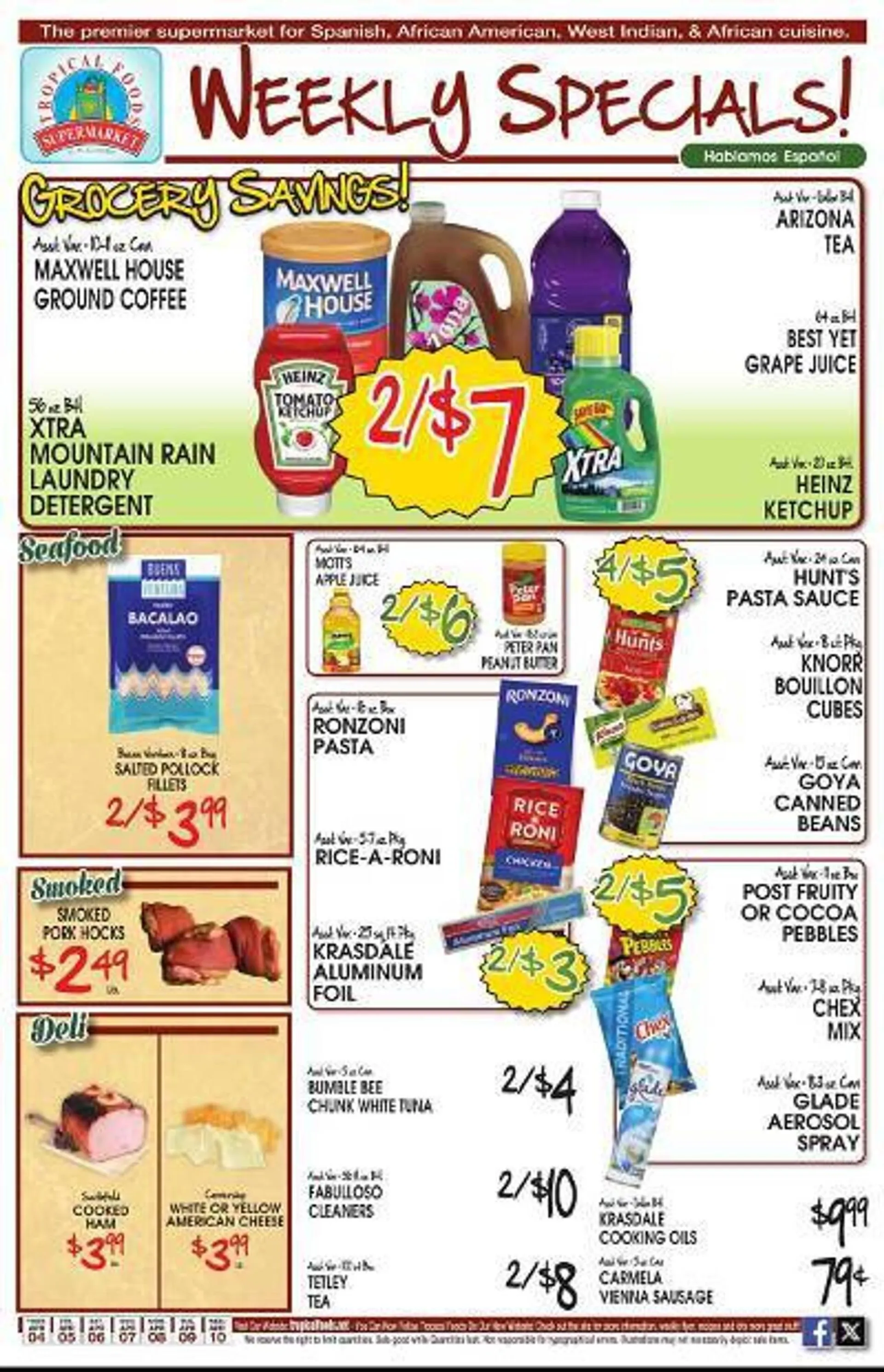 Weekly ad Tropical Foods Supermarket Weekly Ad from April 4 to April 10 2024 - Page 1
