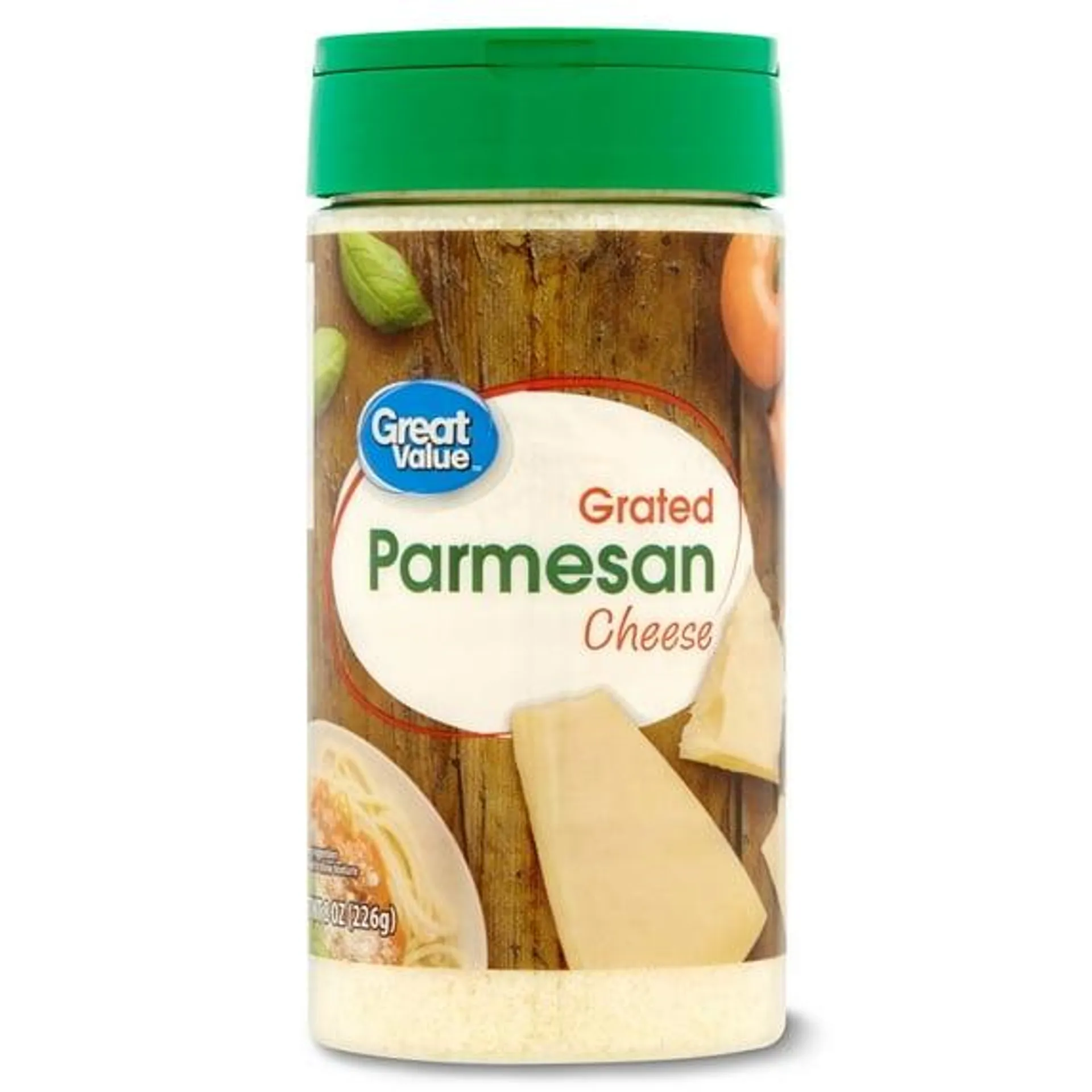 Great Value Grated Parmesan Cheese, 8 oz