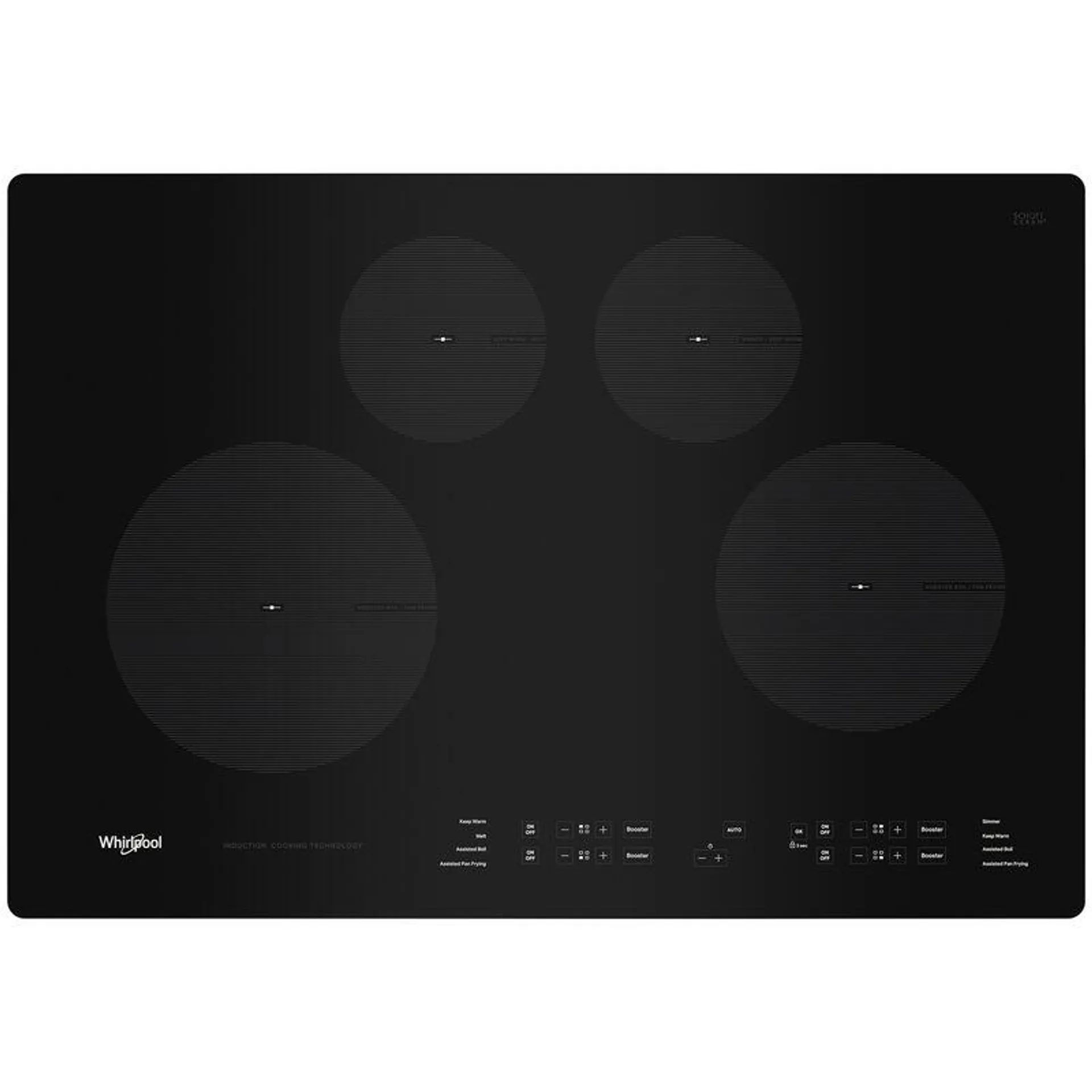 Whirlpool 30 in. Induction Cooktop with 4 Smoothtop Burners - Black