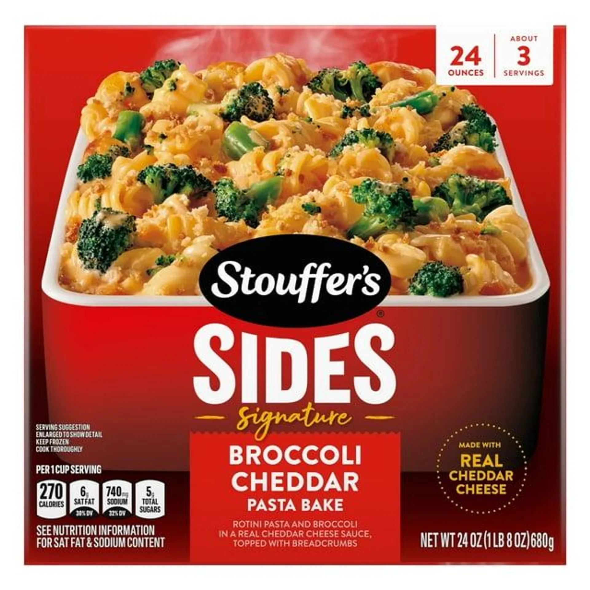 Stouffer's Broccoli Cheddar Pasta Bake Frozen Side Dish 24 oz