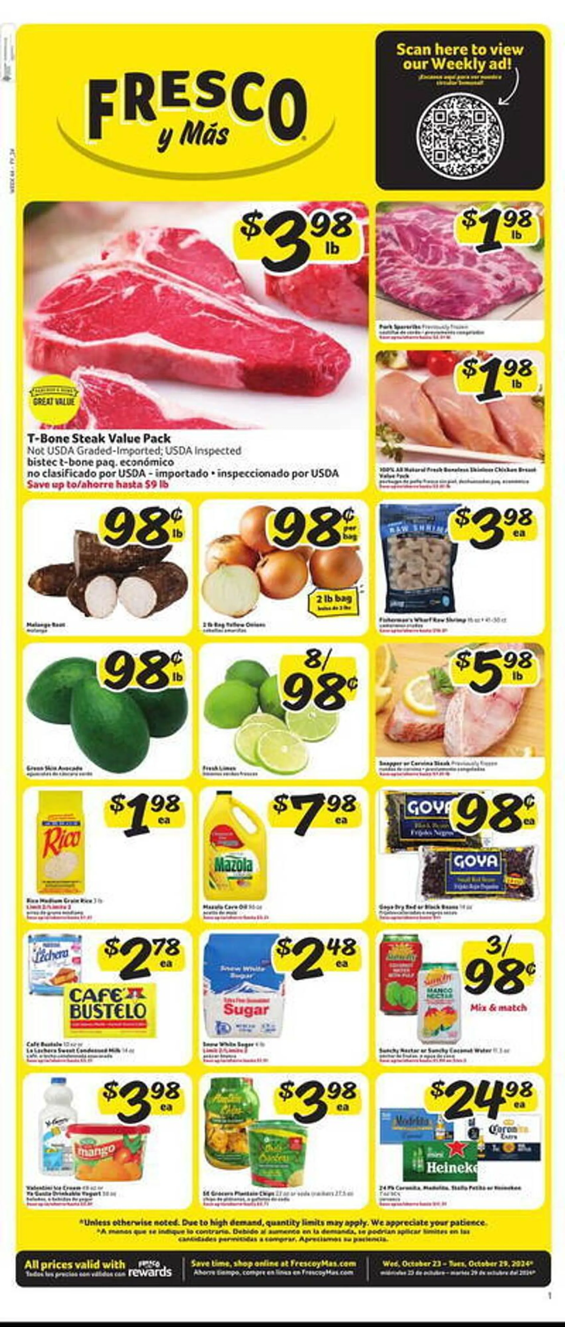 Weekly ad Fresco y Más Weekly Ad from October 23 to October 29 2024 - Page 1