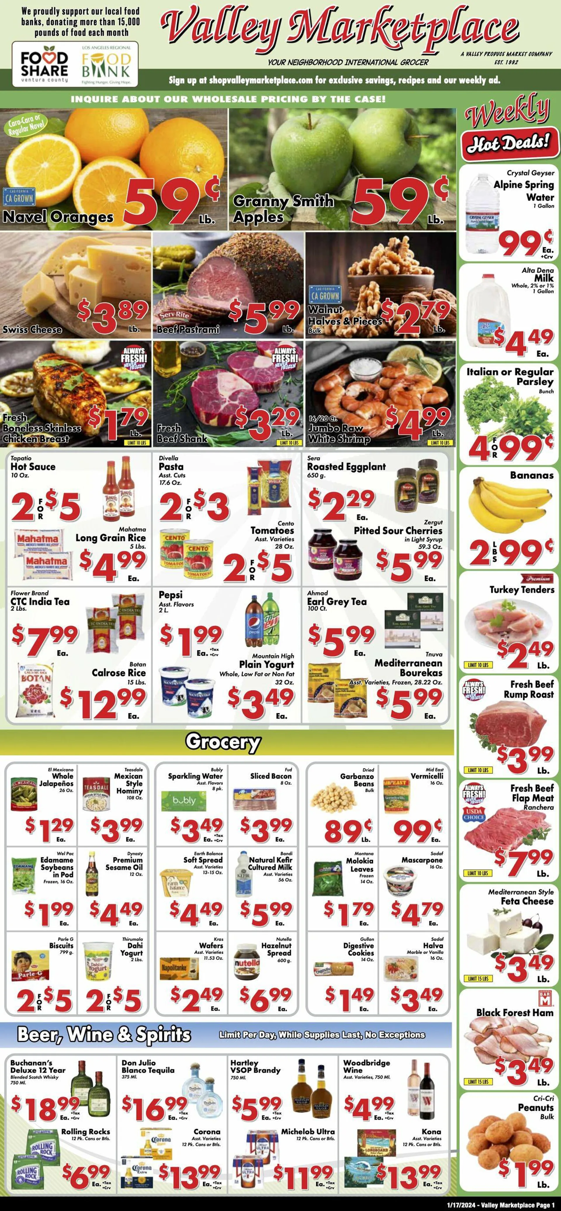 Weekly ad Valley Marketplace from January 17 to January 17 2024 - Page 1