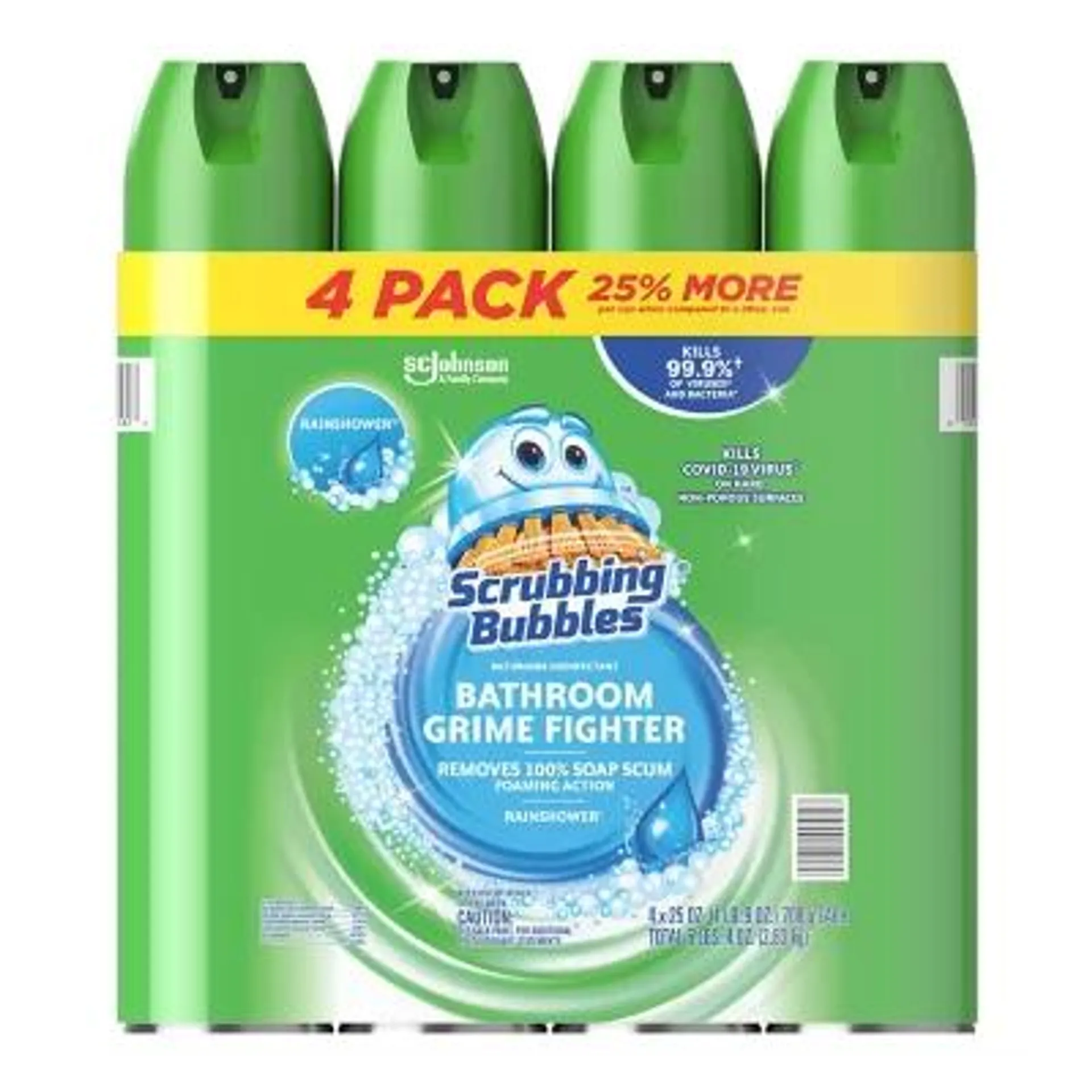 Scrubbing Bubbles Bathroom Cleaner, Rainshower, 4 ct., 100 oz.