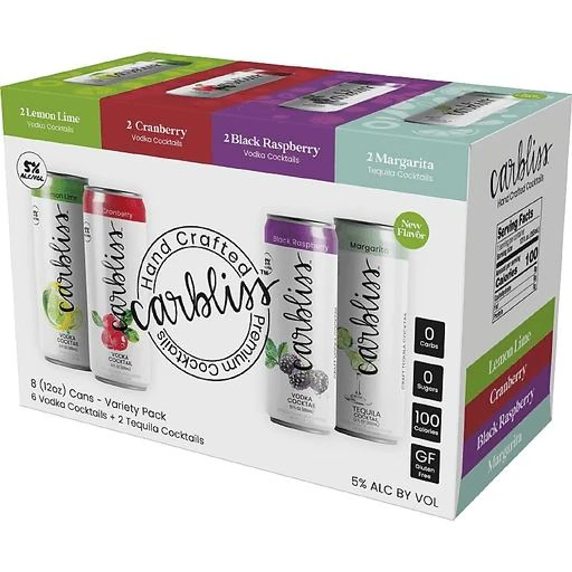 Carbliss Variety Pack Vodka Cocktail, 8 pack cans