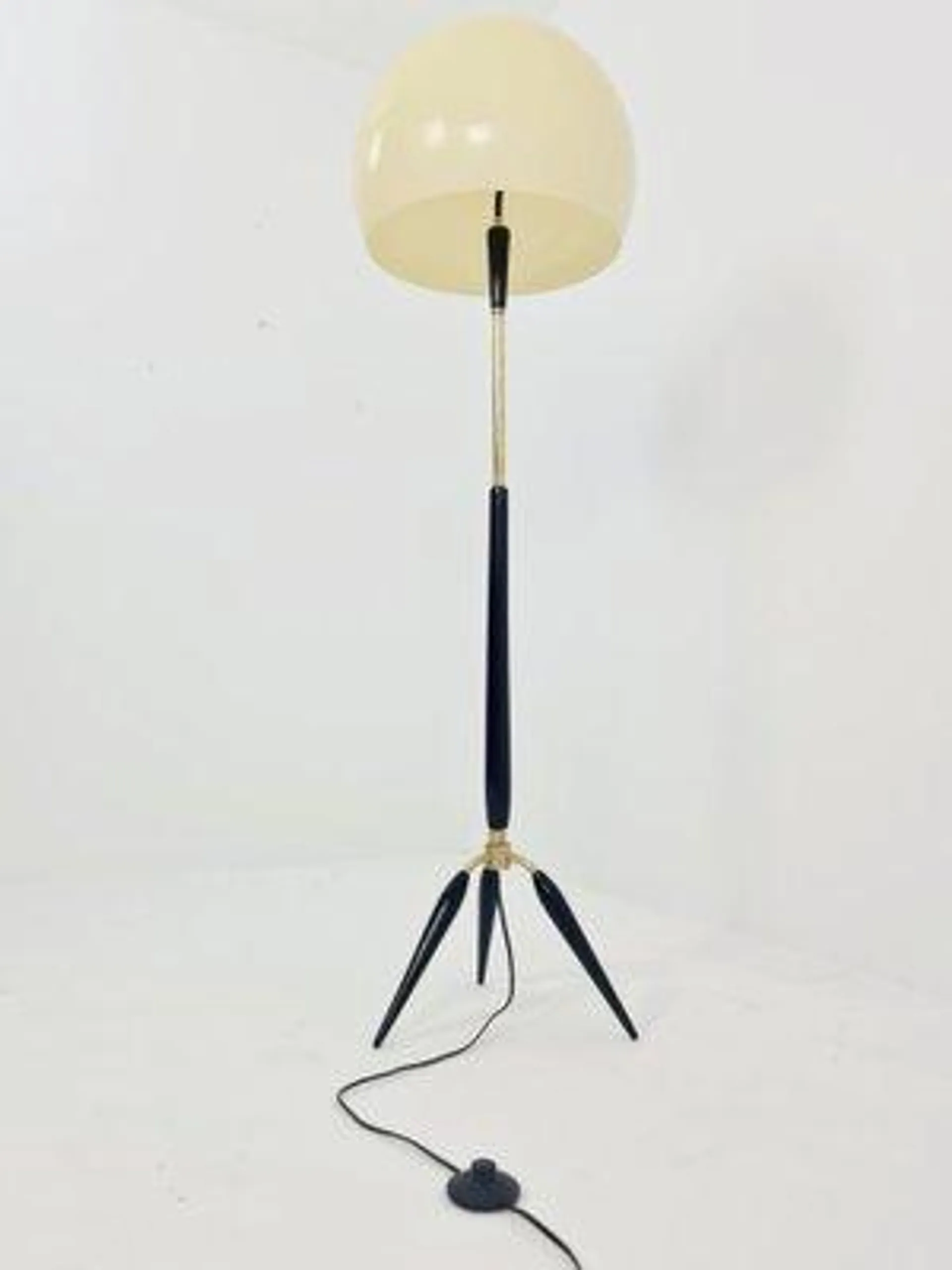 Space Age Italian Tripod Floor Lamp in Metal and Plastic, 1960s