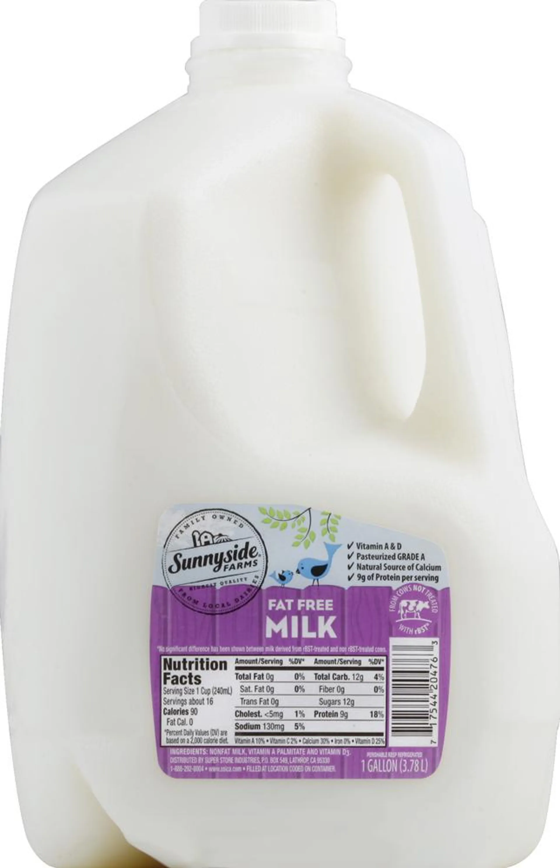 Sunnyside Farms Milk, Fat Free