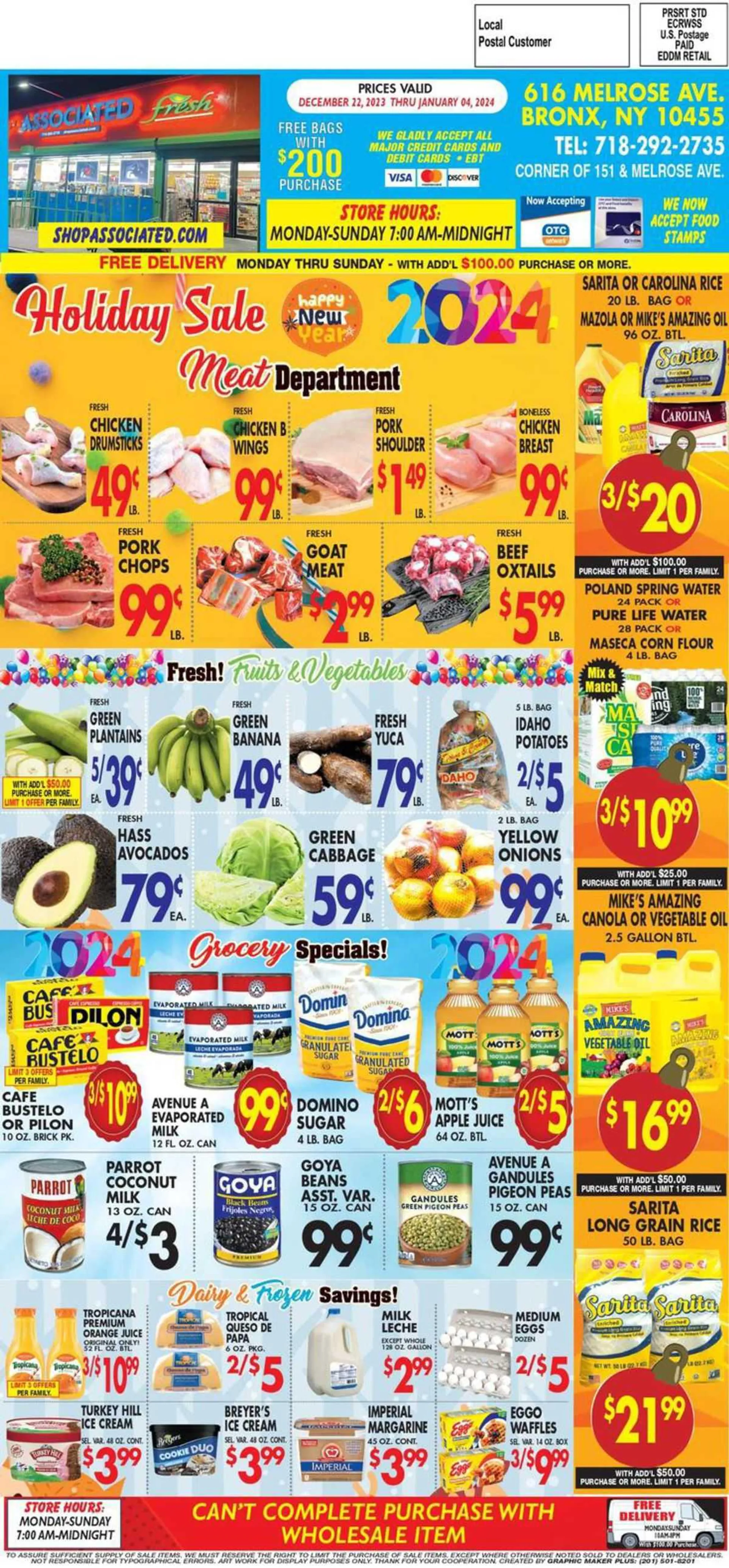 Weekly ad Associated Weekly Ad from December 22 to January 4 2024 - Page 1