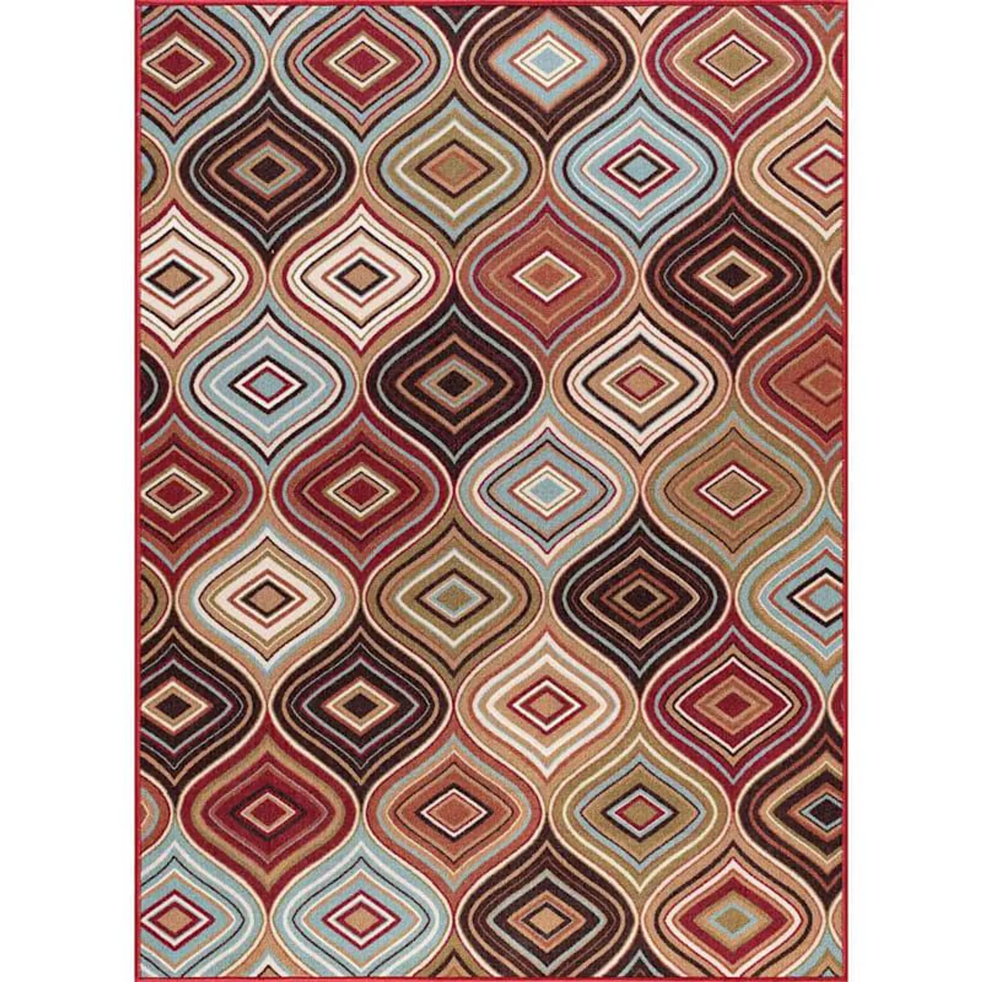 (D374) Contemporary Geometric & Diamond Ogee Design Runner, 2x7