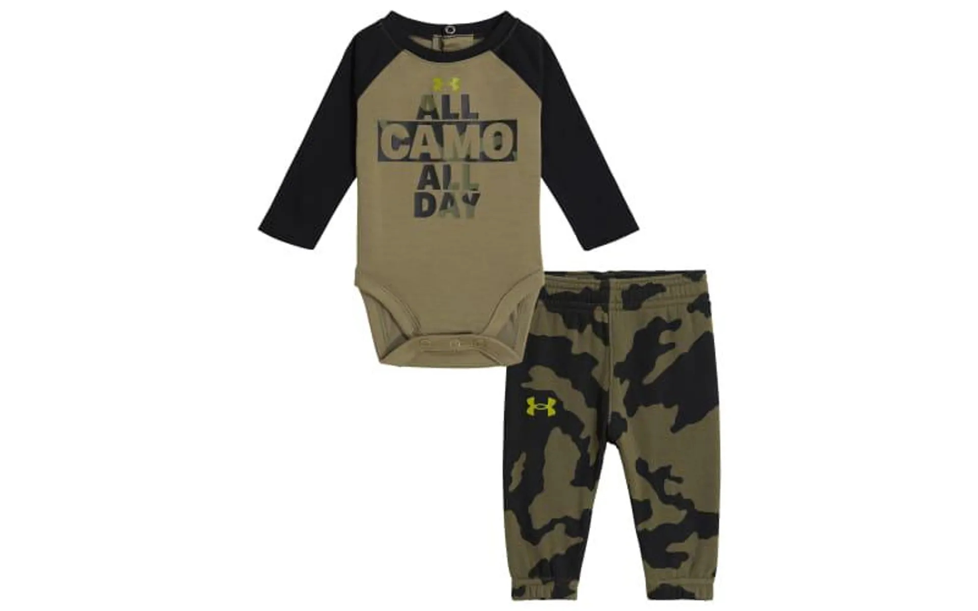 Under Armour All Camo All Day Raglan Long-Sleeve Bodysuit and Fleece Pants Set for Babies
