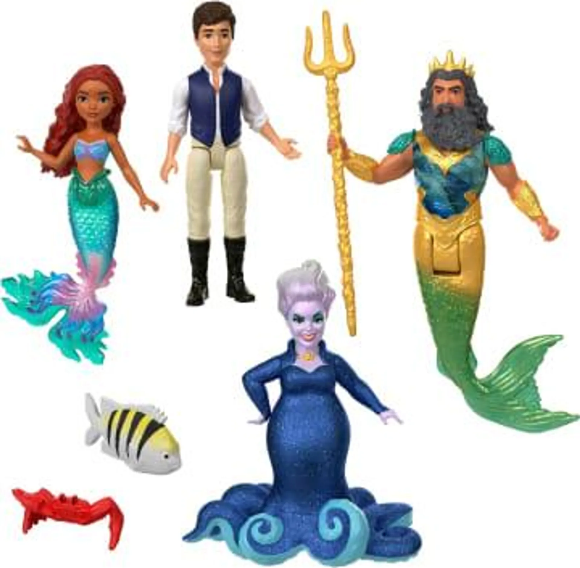 Disney the Little Mermaid Ariel's Adventures Story Set With 4 Small Dolls And Accessories