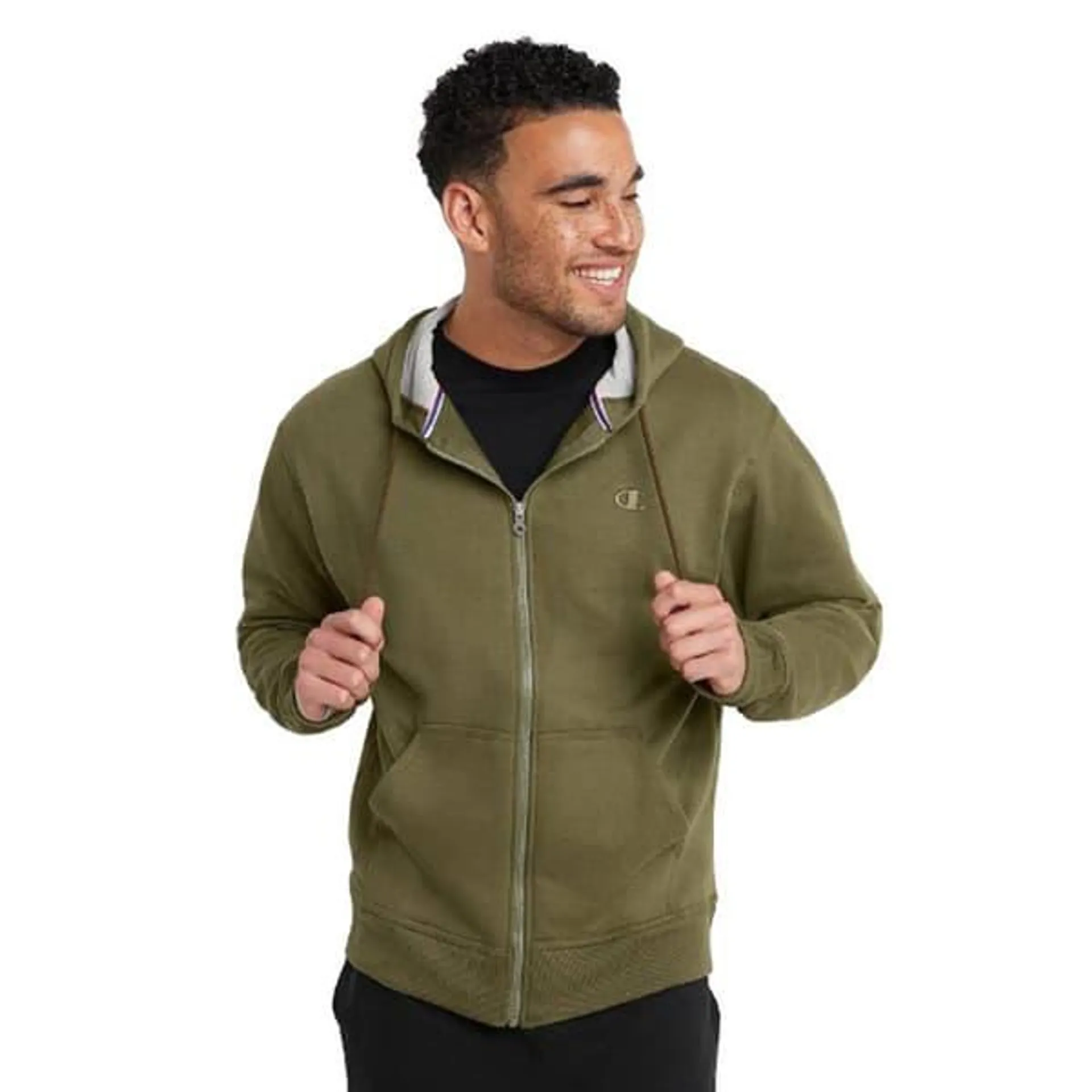 Mens Champion® Powerblend Full Zip Fleece Hoodie