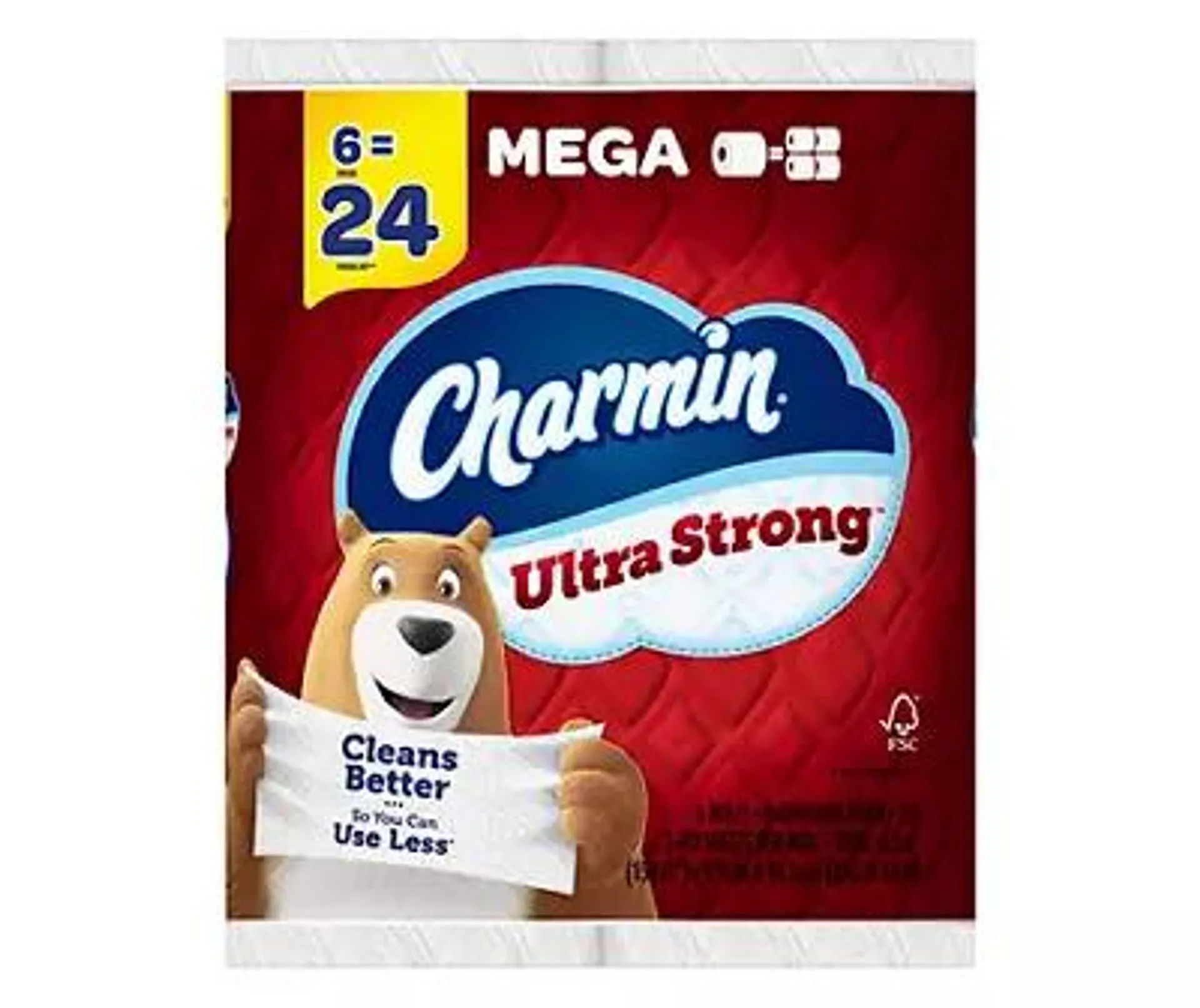 Ultra Strong Toilet Paper 6 Mega Rolls, 242 Sheets Per Roll