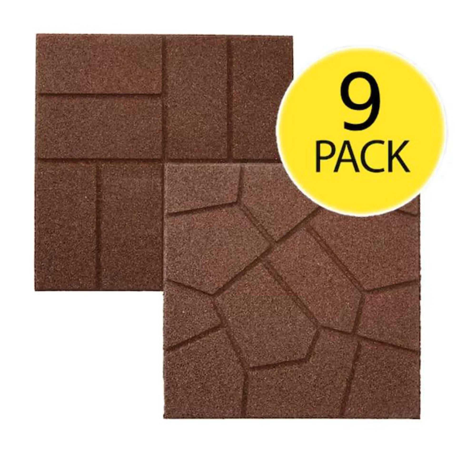 Rubberific 16-in L x 16-in W x 0.75-in H Square Brown Rubber Paver