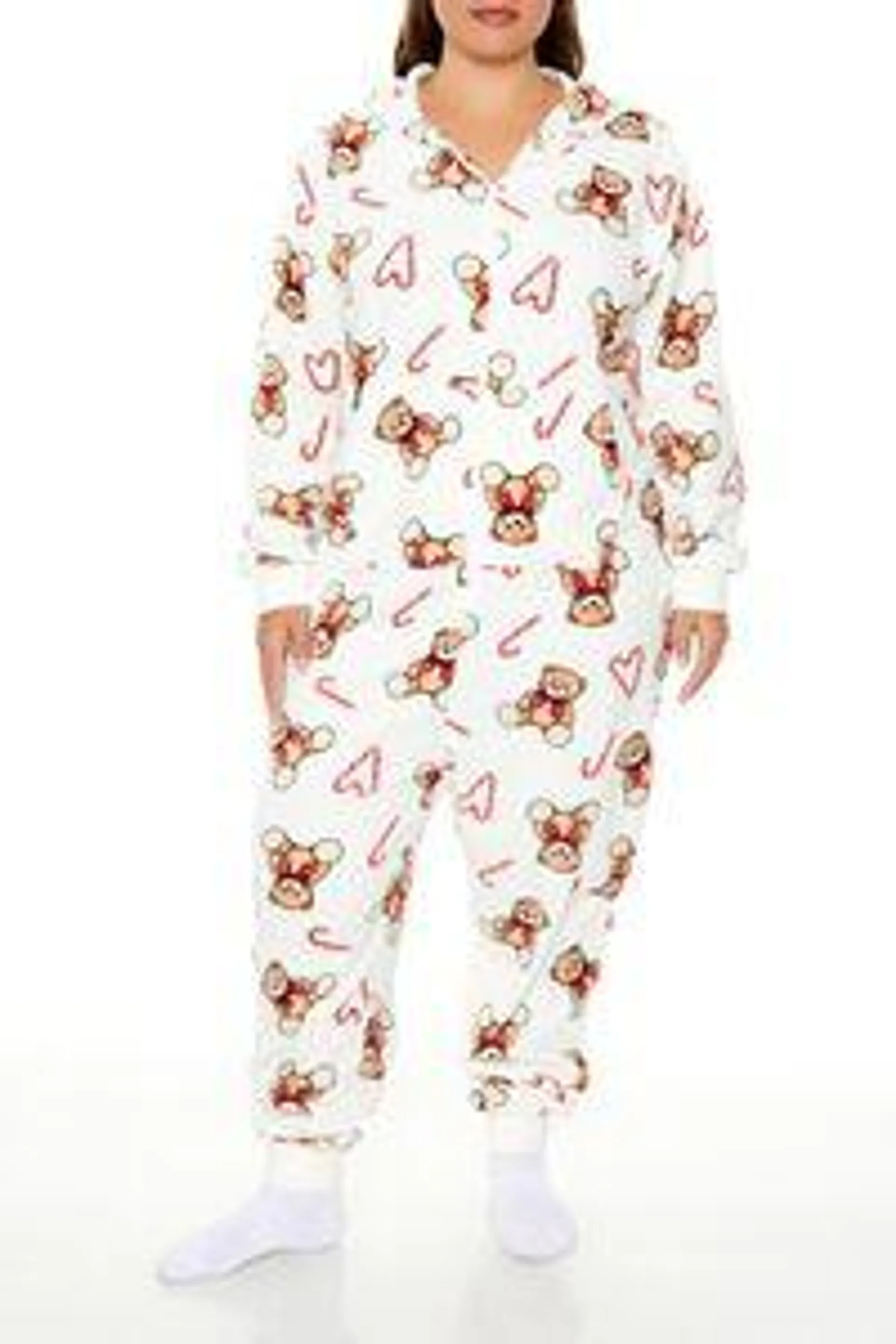 Plus Size Teddy Bear Pajama Jumpsuit