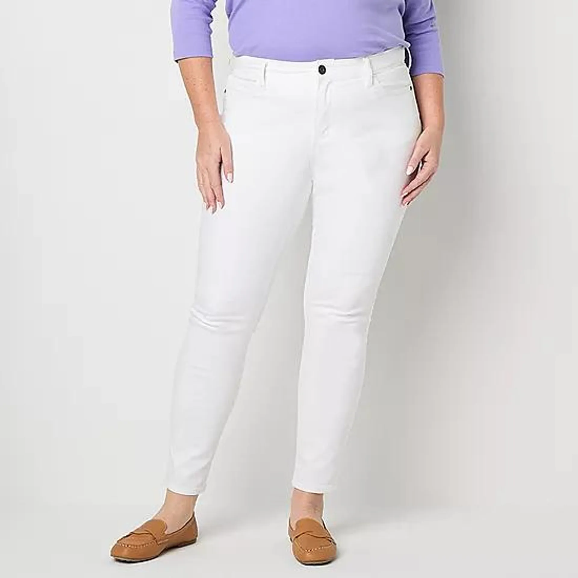 new! St. John's Bay - Plus Womens Mid Rise Skinny Fit Jean