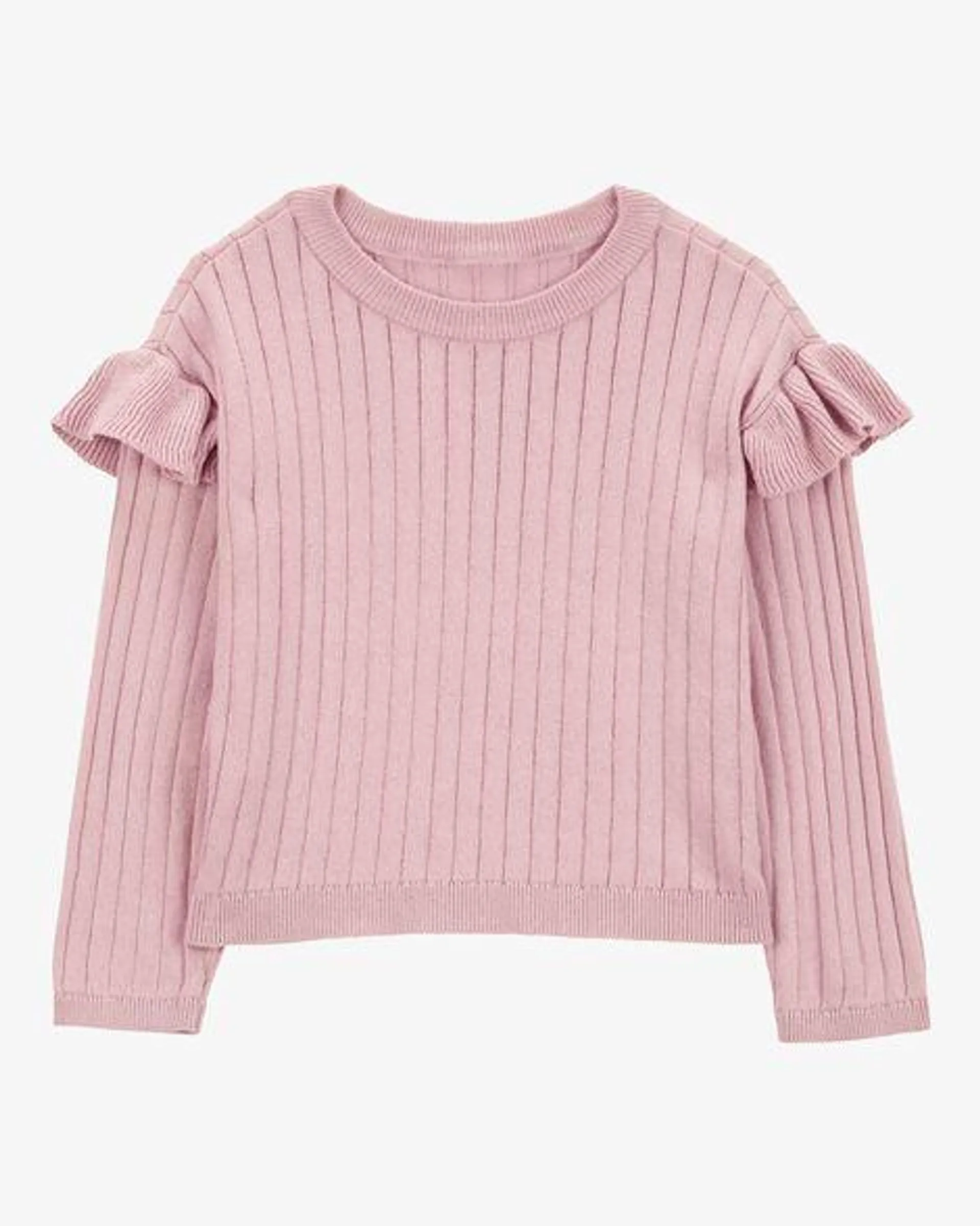 Baby Ribbed Long-Sleeve Sweater - Pink