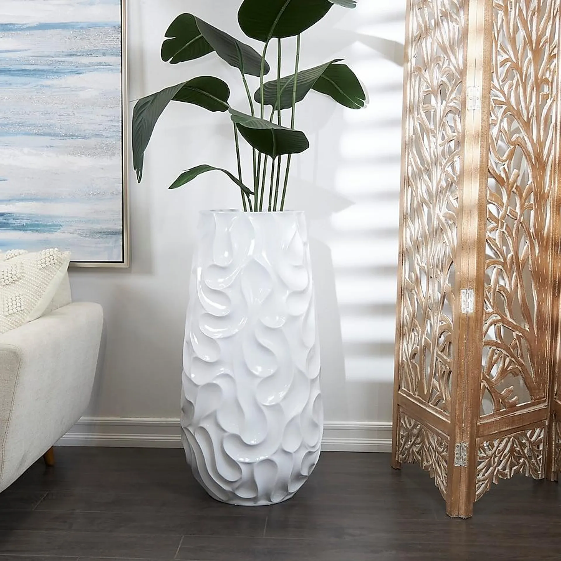 Grayson Lane White Resin Modern Vase