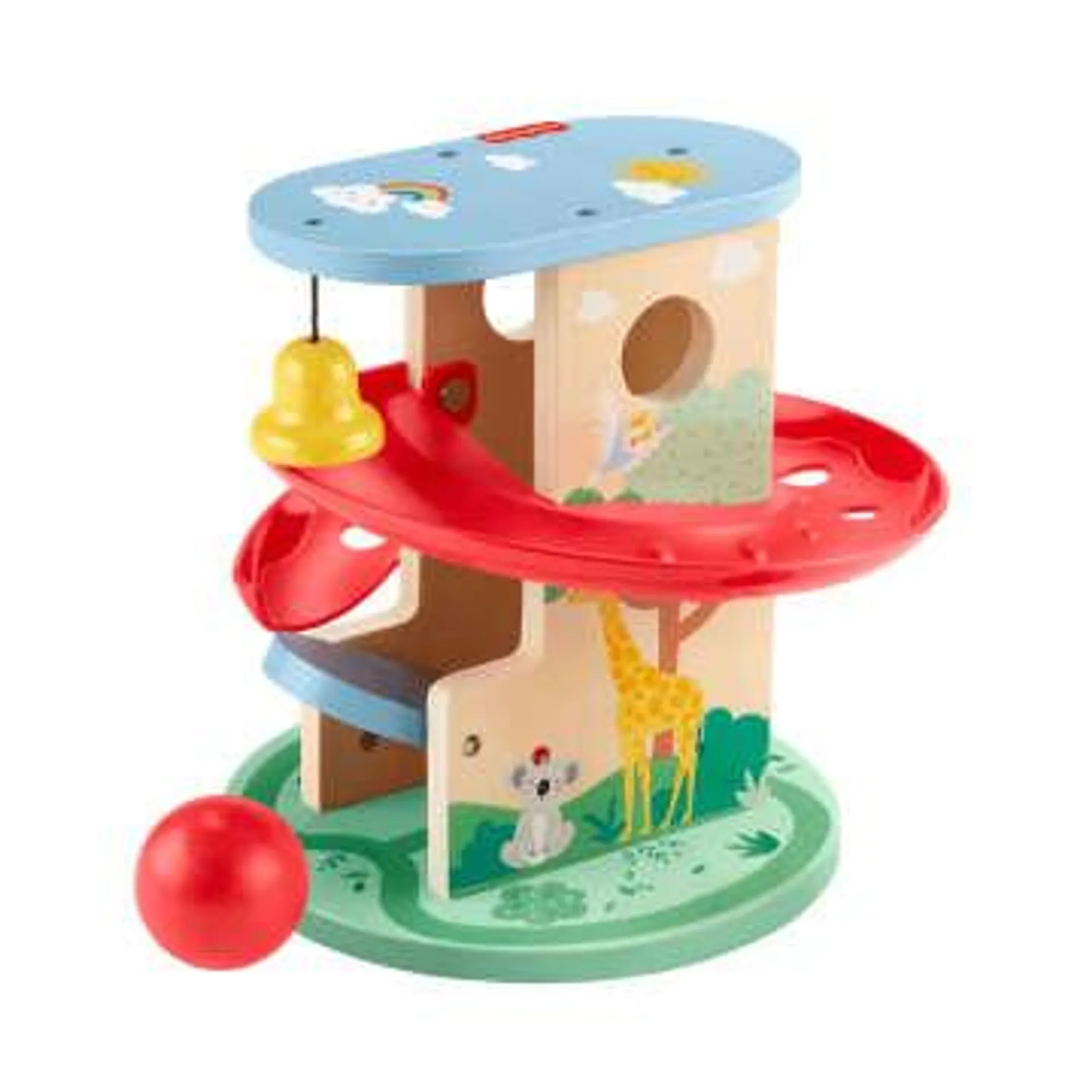 Fisher-Price Wooden Treehouse Ball Run Baby & Toddler Toy, 2 Wood Pieces