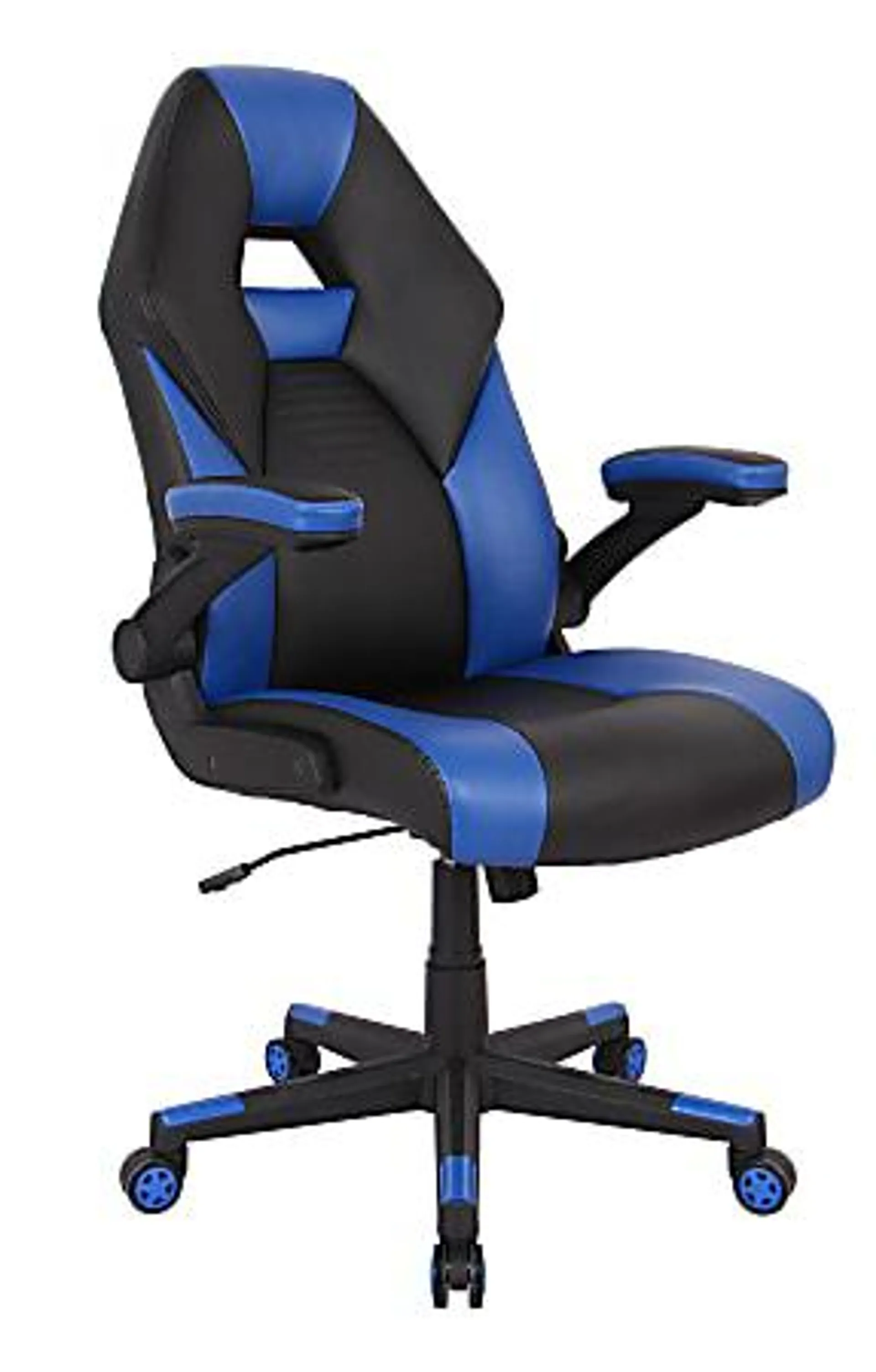 RS Gaming™ RGX Faux Leather High-Back Gaming Chair, Black/Blue, BIFMA Compliant