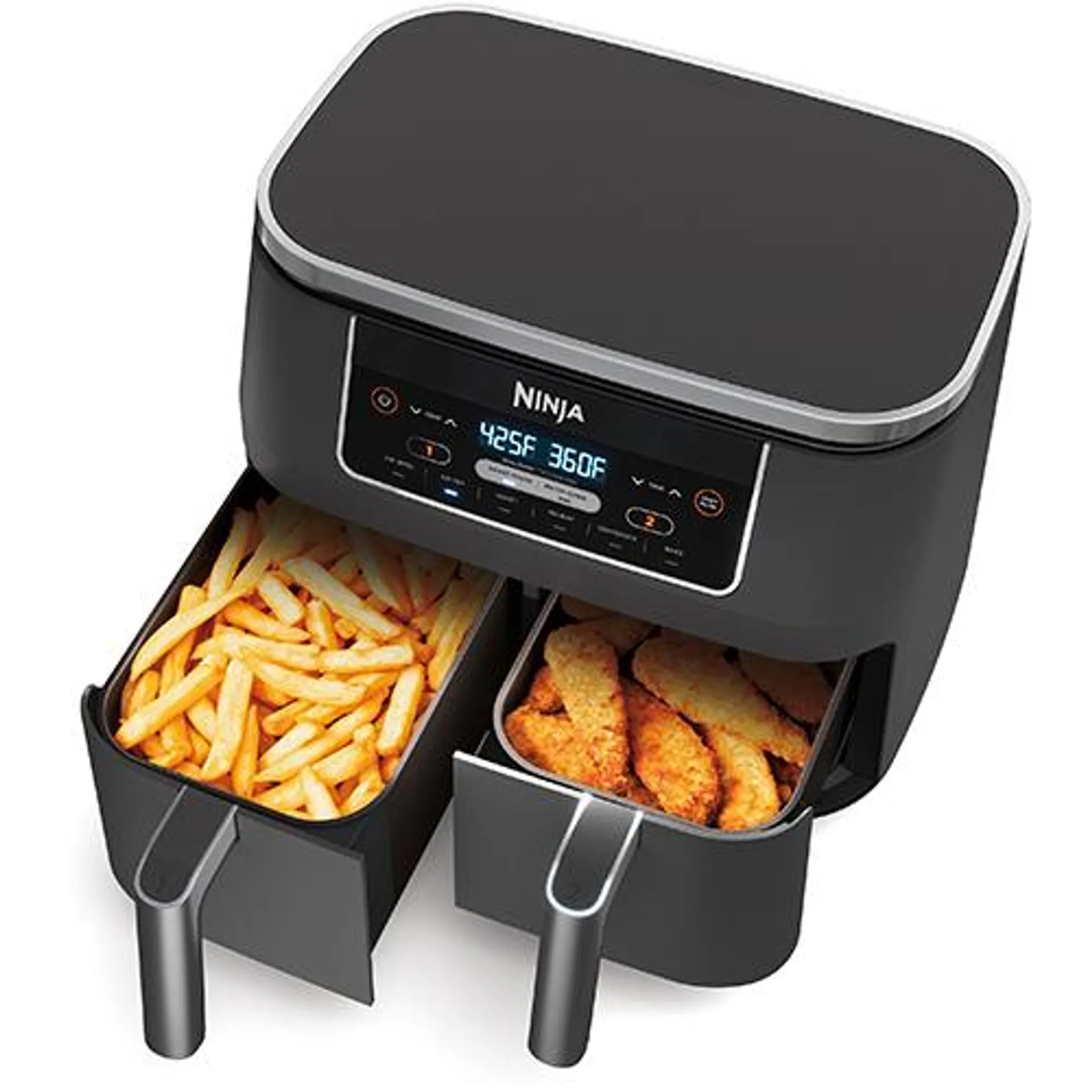 6-In-1 8 Qt Air Fryer With DualZone Technology, 2 Baskets - Gray