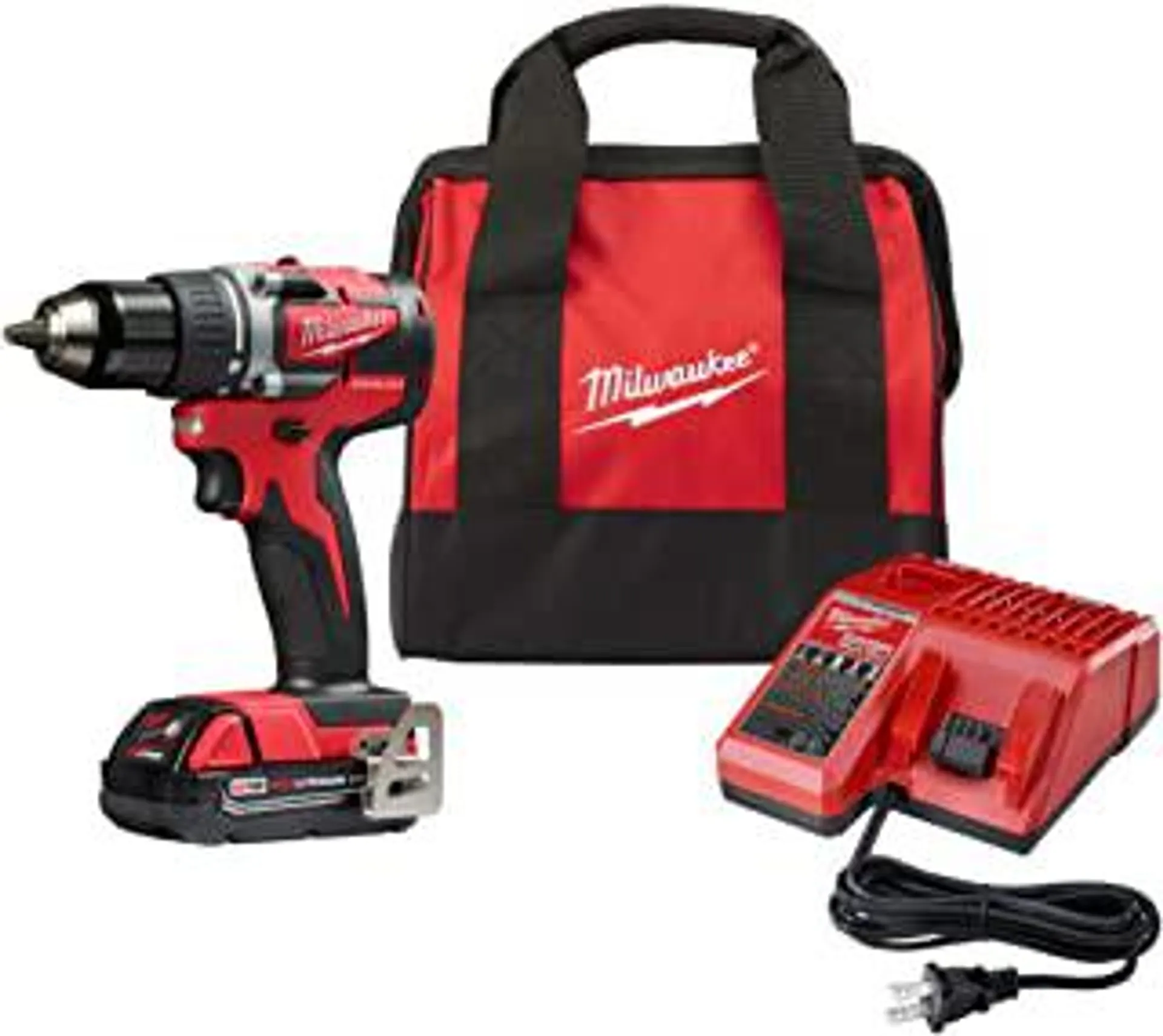 Milwaukee 2801-21P M18 18-Volt Lithium-Ion Compact Brushless Cordless 1/2 in. Drill/Driver Kit