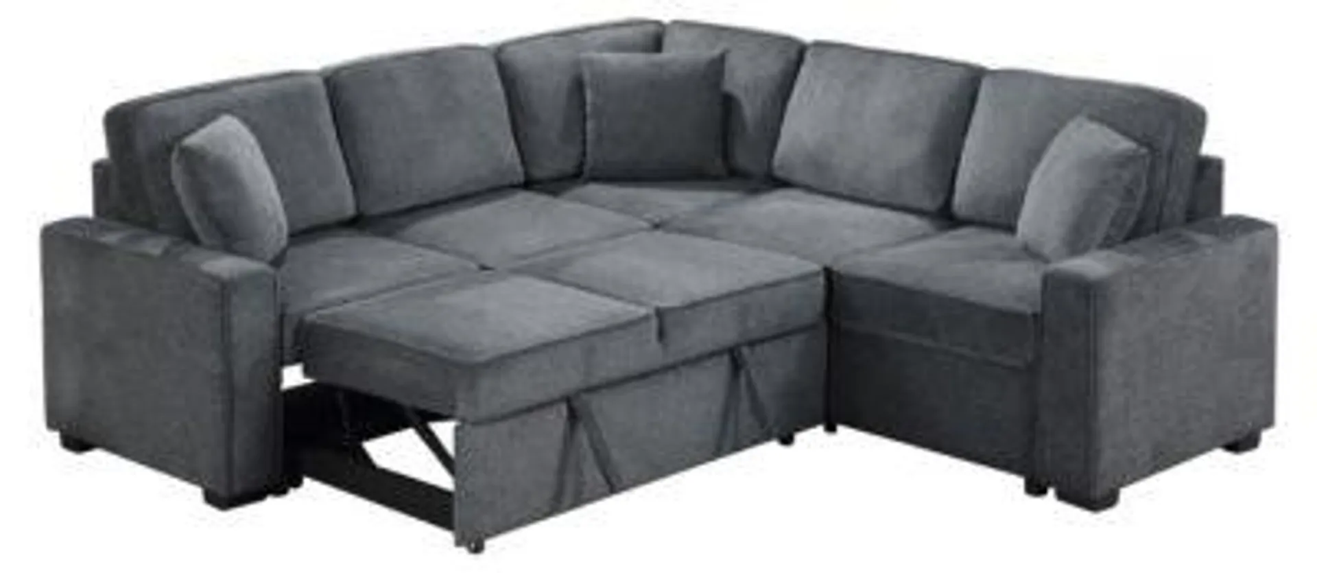 Streamdale Furniture Modern L-Shaped Sofa with Comfy Pull-Out Sleeper