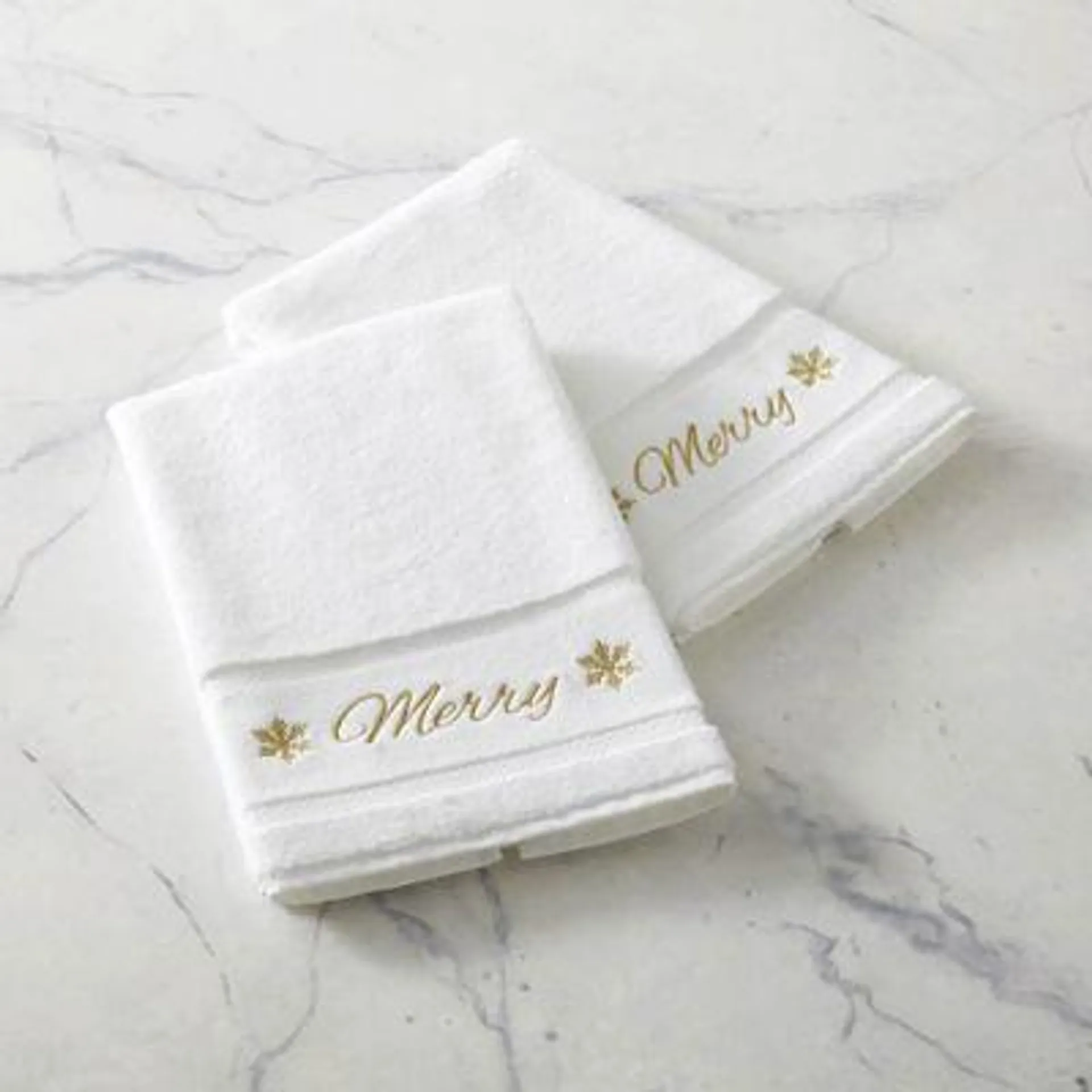 Frontgate Resort Collection™ Shimmering Merry Hand Towels, Set of Two