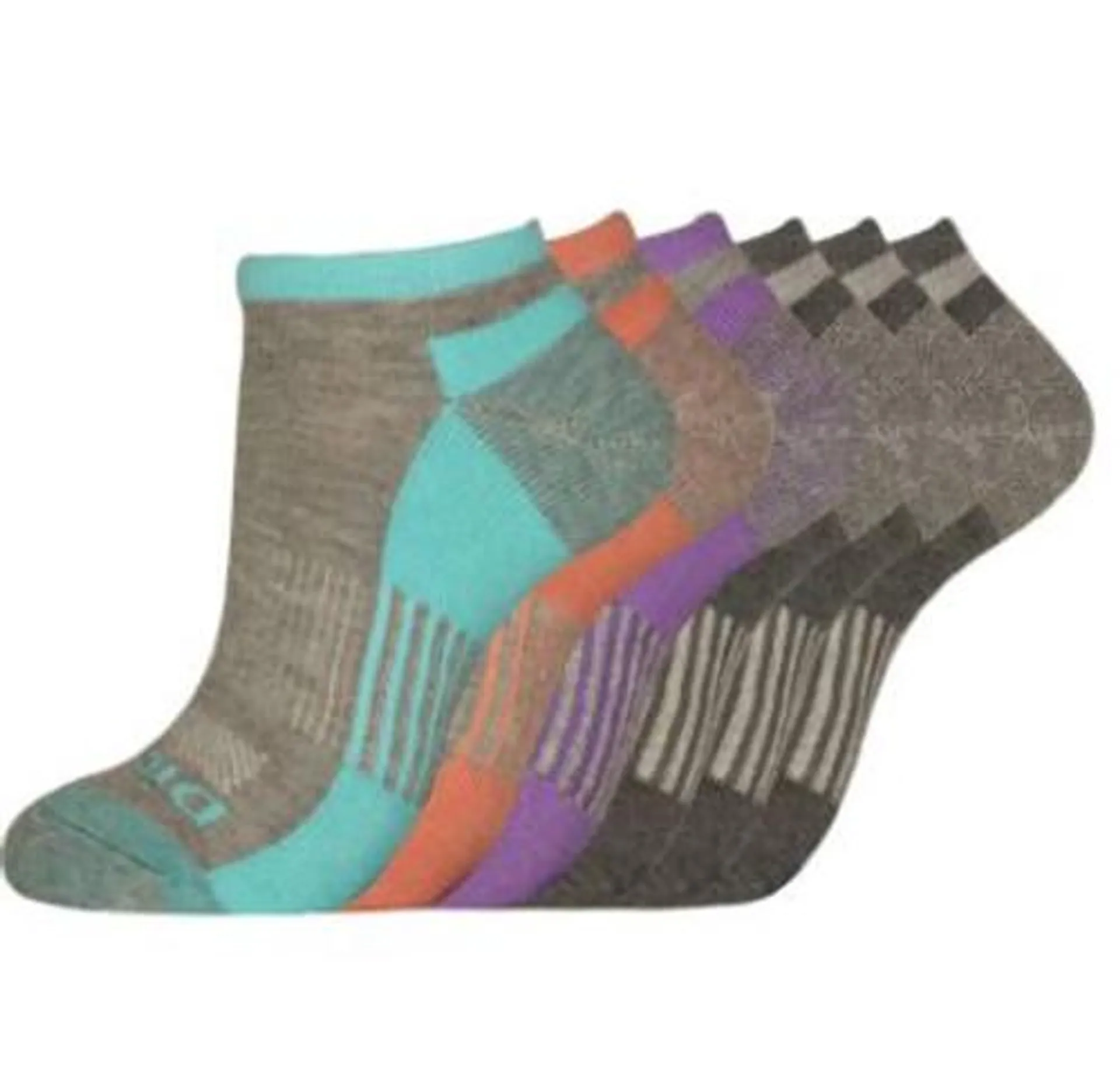 Dickies Women's Dri-Tech Light Grey No Show Socks - Assorted, 6 Pk