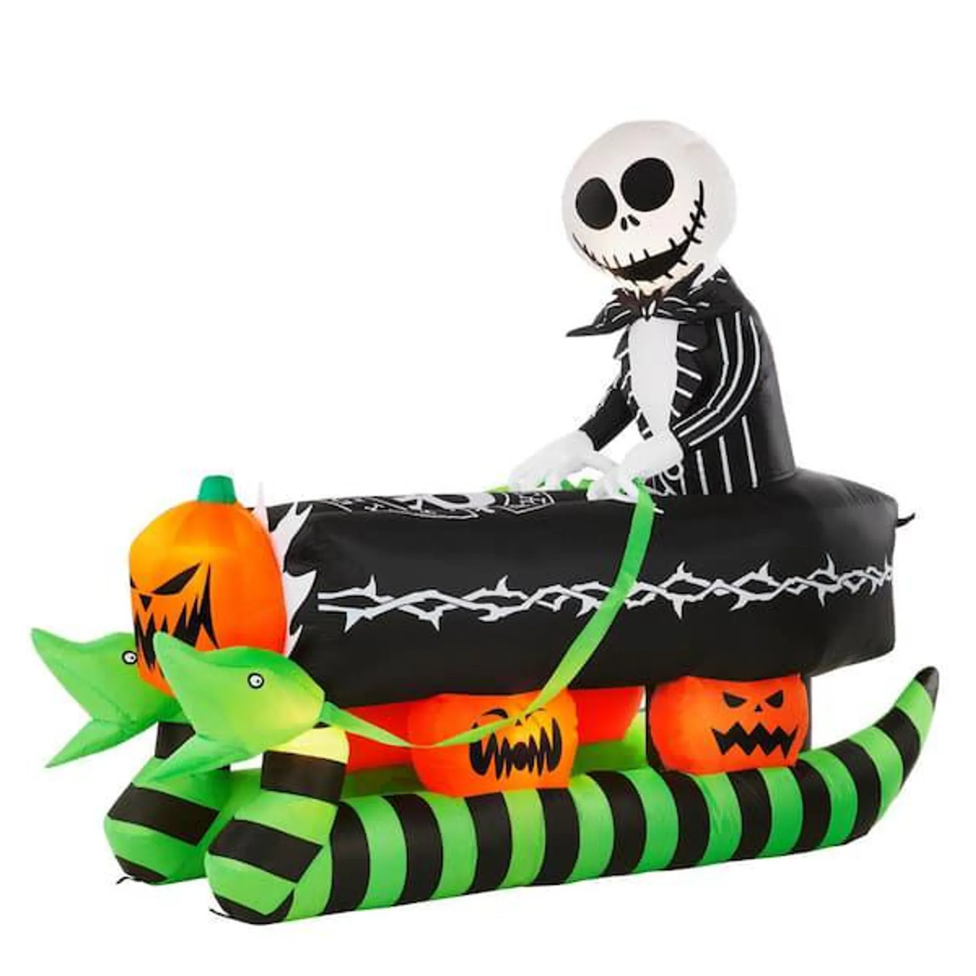 6.5 ft. LED Jack Skellington on Coffin Sleigh Inflatable